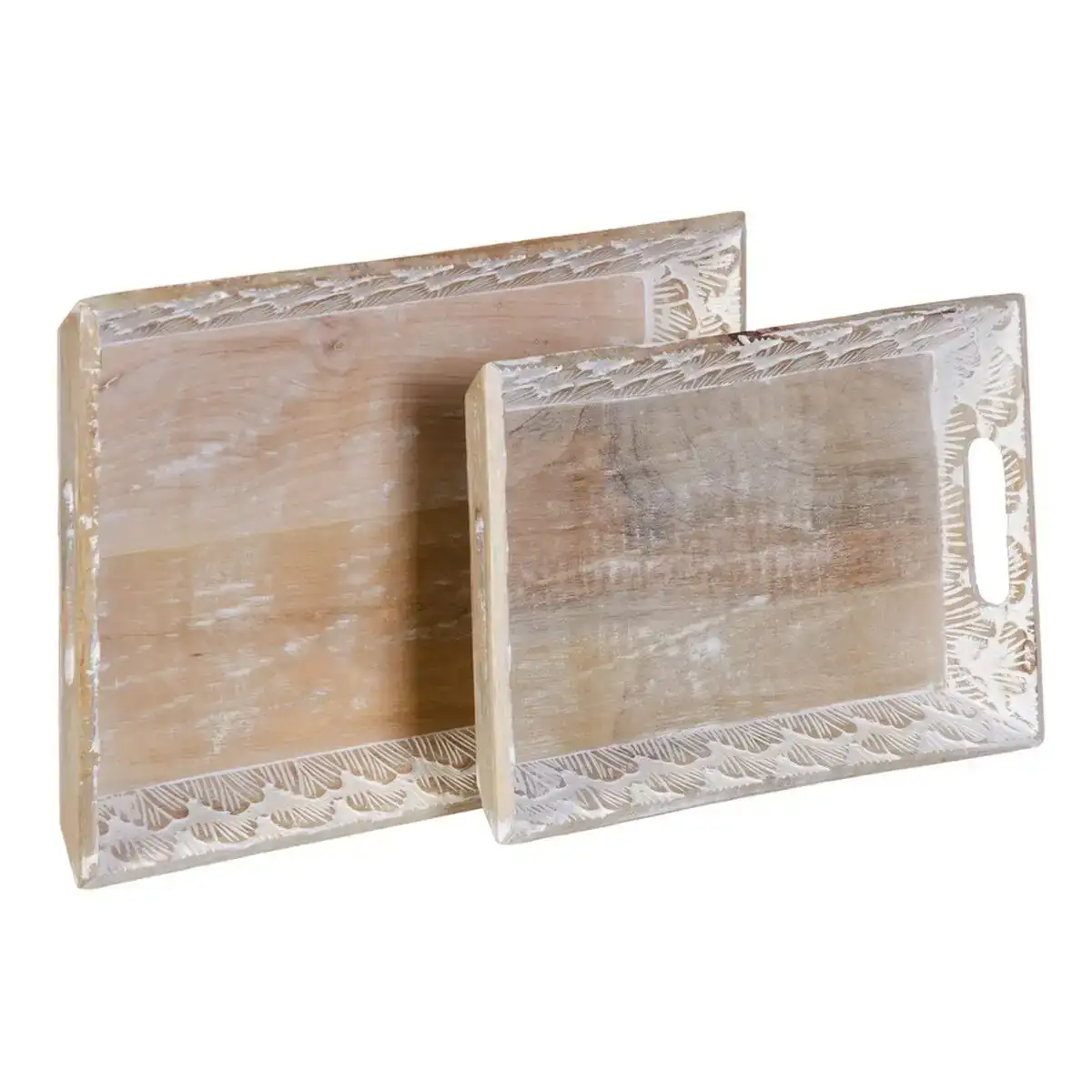Plateau aperitif 45 5 x 30 5 x 5 5 cm blanc bois de manguier 2 unites _8763. DIAYTAR COTE D'IVOIRE - Votre Plaisir Shopping à Portée de Clic. Explorez notre boutique en ligne et trouvez des produits qui ajoutent une touche de bonheur à votre vie quotidienne.