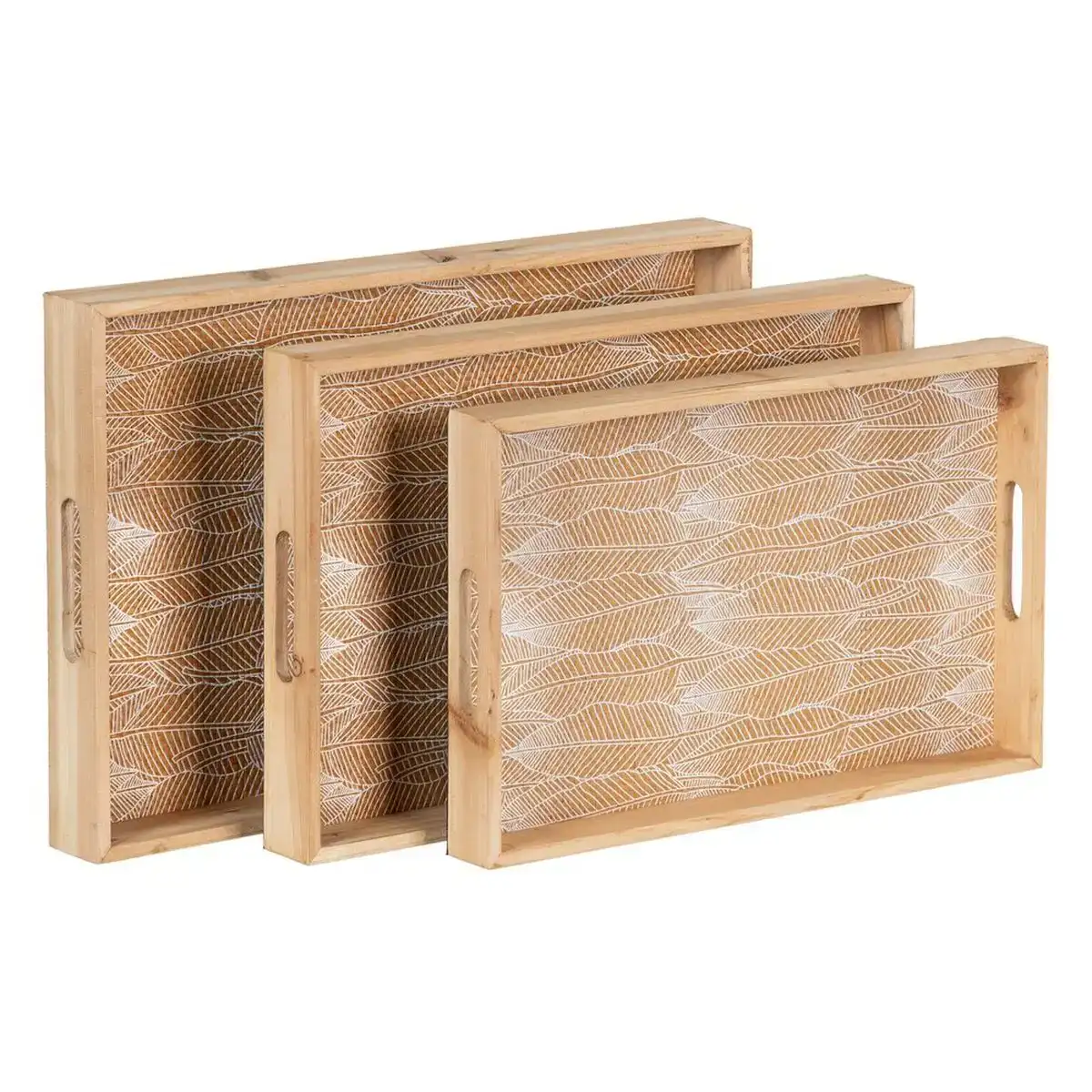 Plateau aperitif 45 x 31 x 5 cm volets naturel bois rotin 3 pieces_8208. DIAYTAR COTE D'IVOIRE - Votre Escale Shopping incontournable. Explorez notre boutique en ligne et dénichez des trésors qui reflètent la richesse culturelle et la modernité du Côte d'Ivoire.