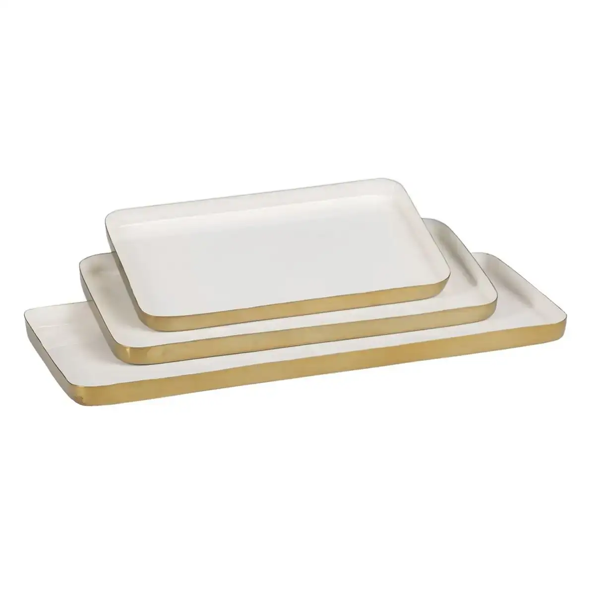 Plateau aperitif 47 x 20 5 x 2 cm dore blanc fer 3 pieces_1361. Plongez dans l'Expérience DIAYTAR COTE D'IVOIRE - Où Chaque Produit a une Histoire. Explorez notre boutique en ligne pour trouver des articles qui incarnent la passion et la créativité du Côte d'Ivoire.