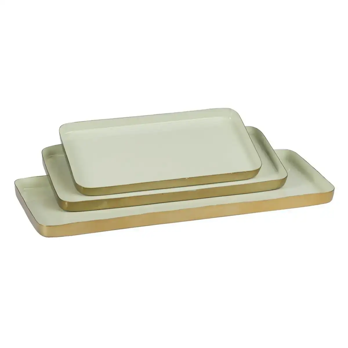 Plateau aperitif 47 x 20 5 x 2 cm dore vert fer 3 pieces_9313. DIAYTAR COTE D'IVOIRE - Là où Choisir est une Célébration de l'Artisanat. Explorez notre gamme variée et choisissez des produits qui incarnent la tradition et le talent des artisans du Côte d'Ivoire.