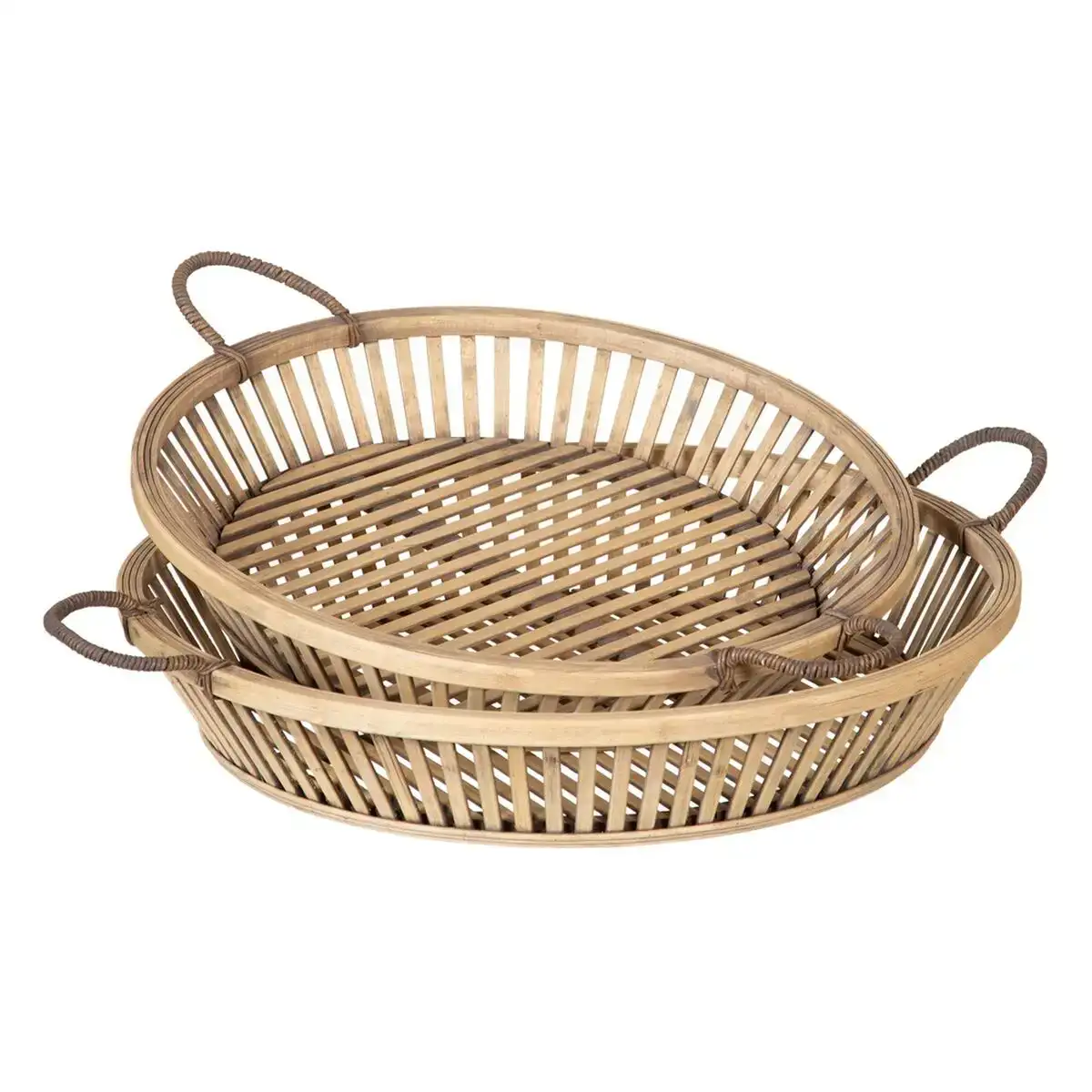 Plateau aperitif 50 x 50 x 9 5 cm naturel rotin 2 unites _3618. Bienvenue sur DIAYTAR COTE D'IVOIRE - Où Chaque Article a son Histoire. Découvrez notre sélection méticuleuse de produits qui racontent l'authenticité et la beauté du Côte d'Ivoire.