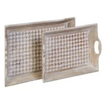Plateau aperitif 52 5 x 35 x 6 cm blanc bois de manguier 2 unites _4944. Entrez dans l'Univers de DIAYTAR COTE D'IVOIRE - Où Choisir est un Plaisir. Explorez notre catalogue diversifié et trouvez des articles qui reflètent vos goûts et votre personnalité.