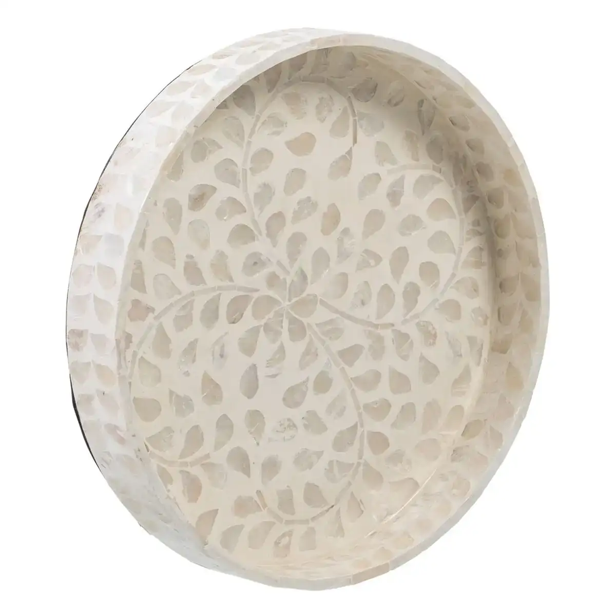 Plateau aperitif beige nacre noire 35 x 35 x 5 cm bois mdf_9586. DIAYTAR COTE D'IVOIRE - L'Art de Vivre le Shopping Inspiré. Parcourez notre catalogue et choisissez des produits qui reflètent votre passion pour la beauté et l'authenticité.