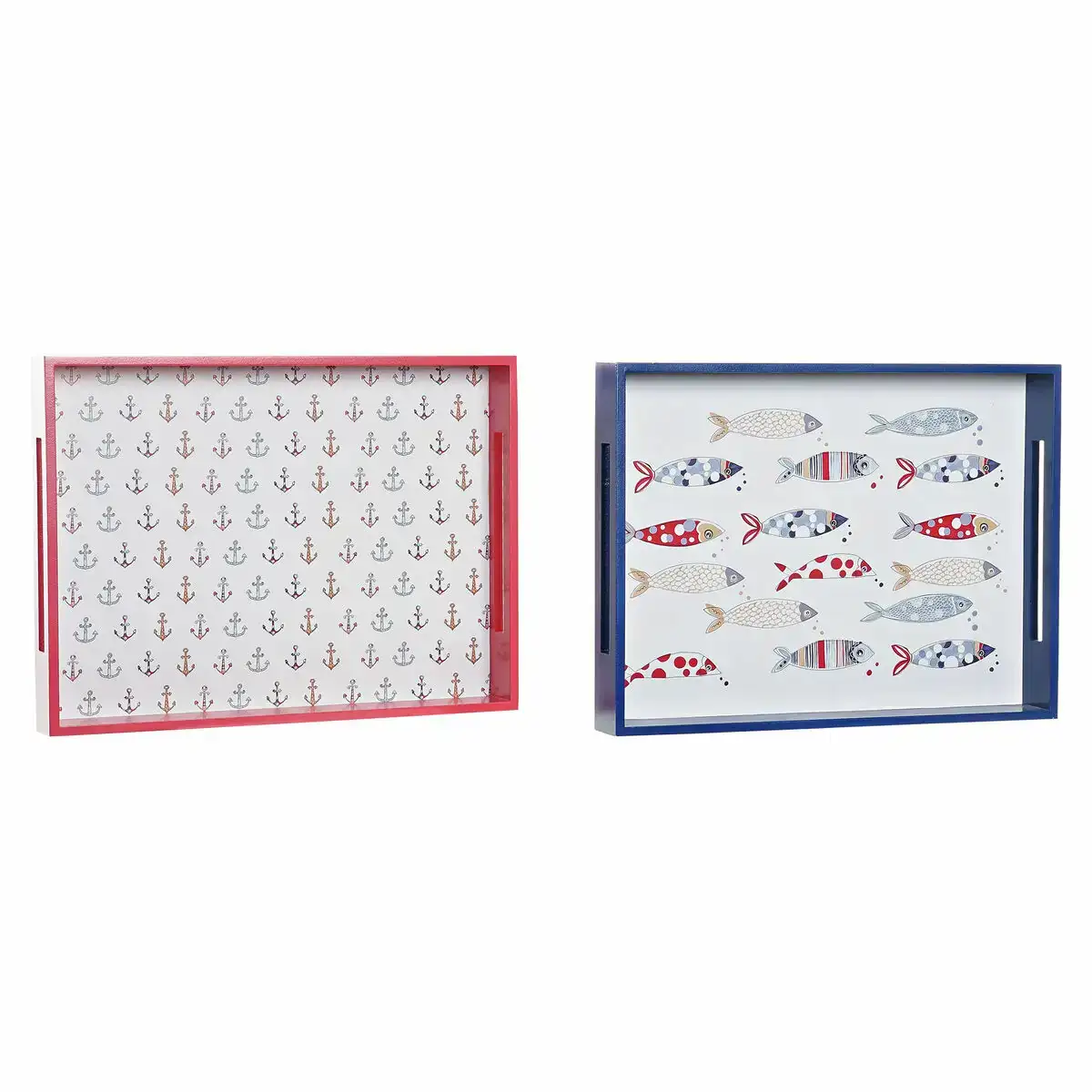 Plateau aperitif dkd home decor bleu corail bois mdf mediterraneen 40 x 30 x 5 cm 2 unites _4512. DIAYTAR COTE D'IVOIRE - Là où le Chic Rencontre la Tradition. Naviguez à travers notre catalogue et choisissez des produits qui équilibrent l'élégance intemporelle et l'innovation moderne.