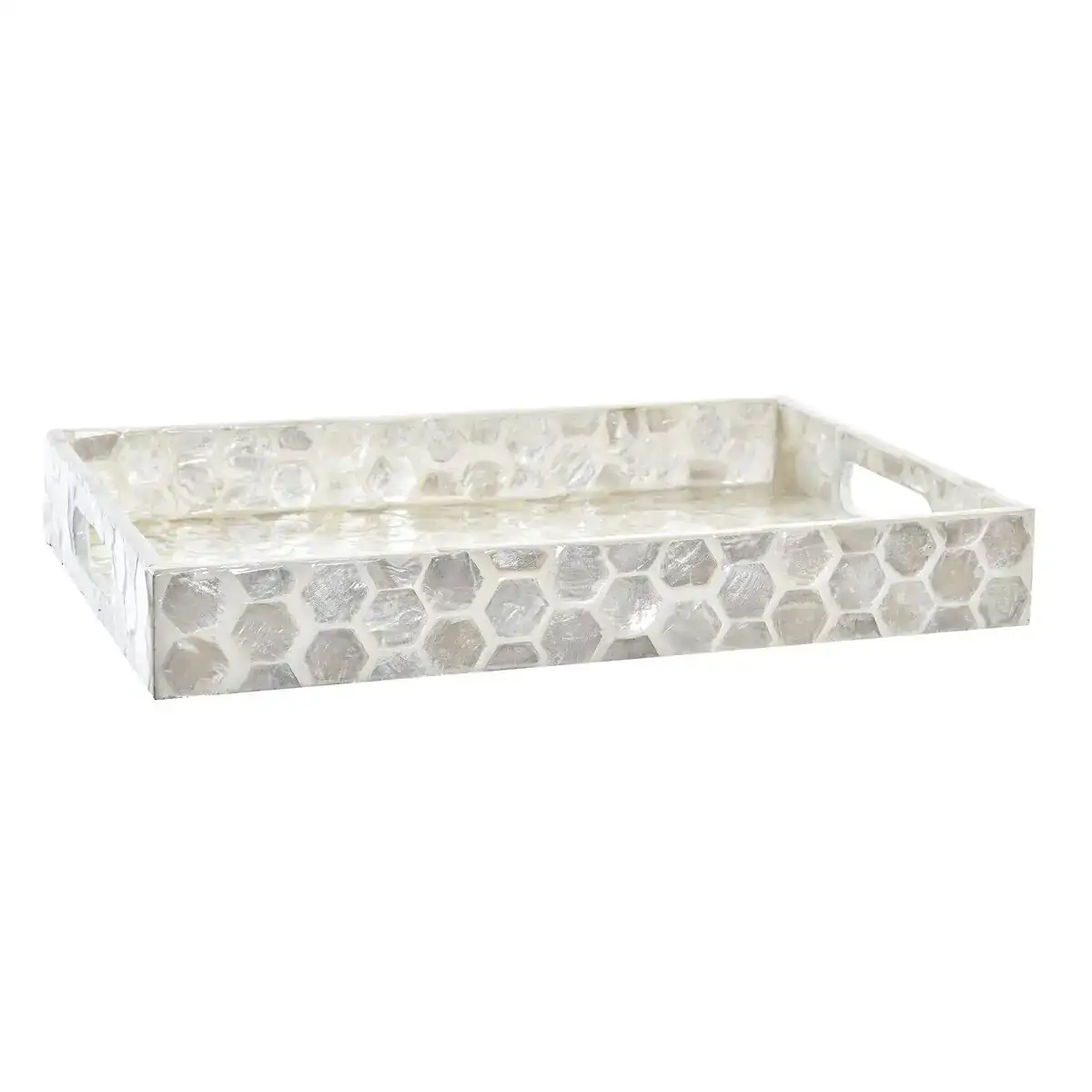 Plateau aperitif dkd home decor mosaique blanc nacre noire 30 x 20 x 4 cm boho_1310. DIAYTAR COTE D'IVOIRE - Votre Passage vers l'Exceptionnel. Naviguez à travers notre sélection minutieuse et découvrez des articles qui apportent une touche spéciale à chaque instant de votre vie.