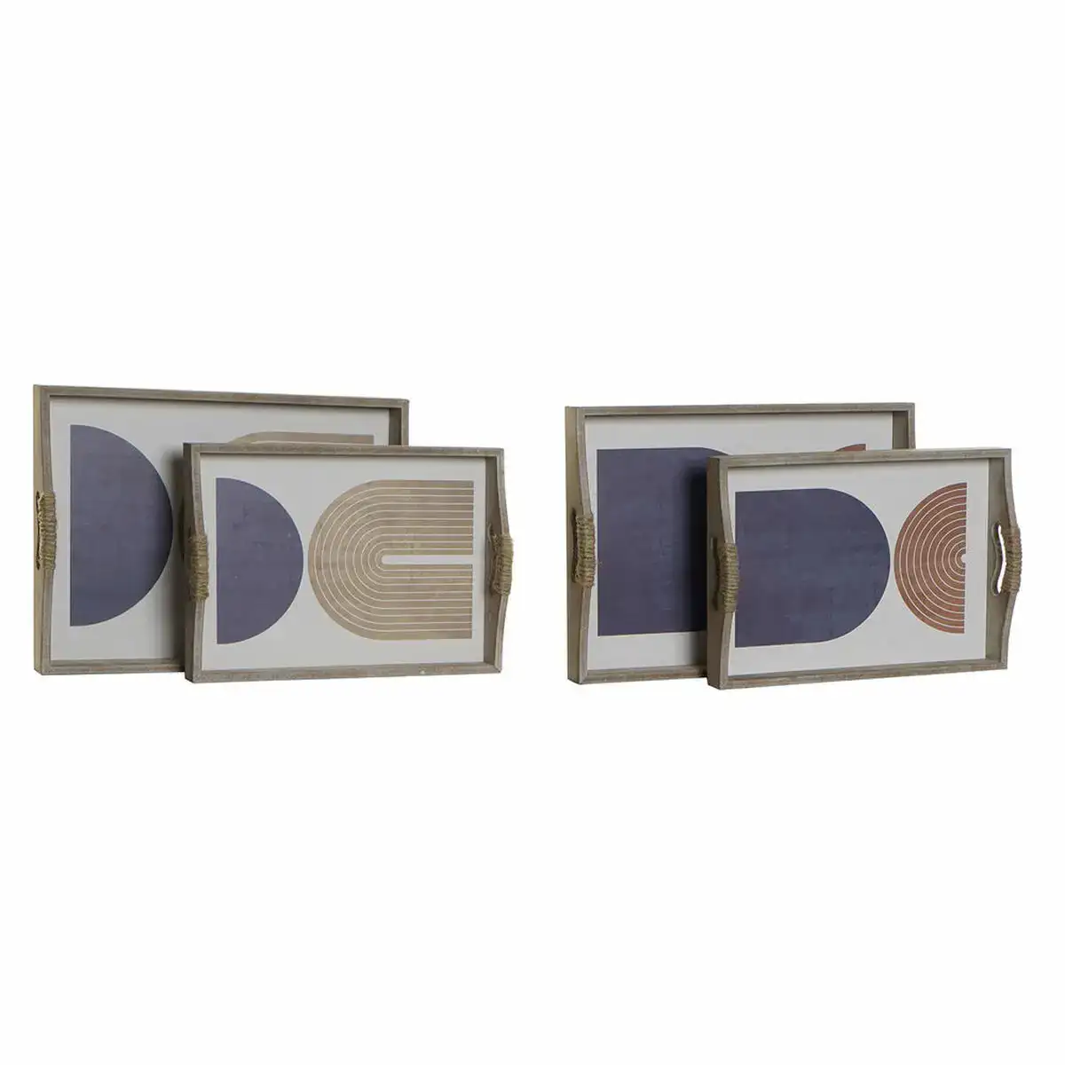 Plateau dkd home decor 40 6 x 30 x 6 cm beige bleu bois mdf 2 unites _5118. DIAYTAR COTE D'IVOIRE - Là où Chaque Produit est une Trouvaille Unique. Découvrez notre boutique en ligne et trouvez des articles qui vous distinguent par leur originalité.