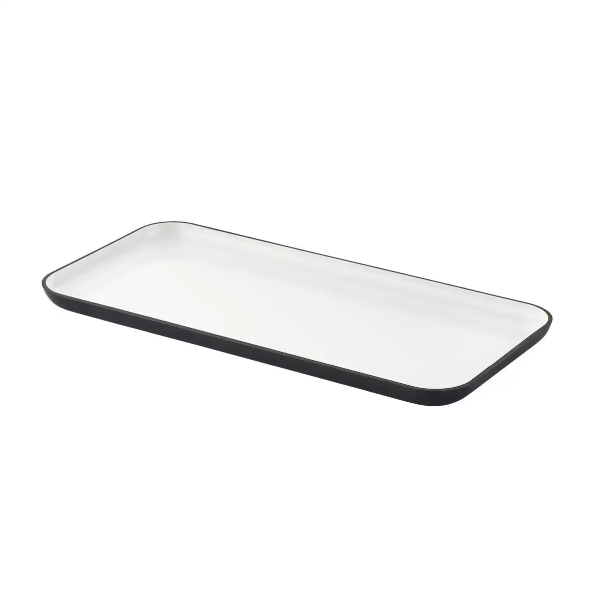 Plateau inde melamine blanc noir 33 x 16 x 1 5 cm_3174. DIAYTAR COTE D'IVOIRE - Où Choisir Devient un Plaisir. Découvrez notre boutique en ligne et choisissez parmi une variété de produits qui satisferont tous vos besoins.