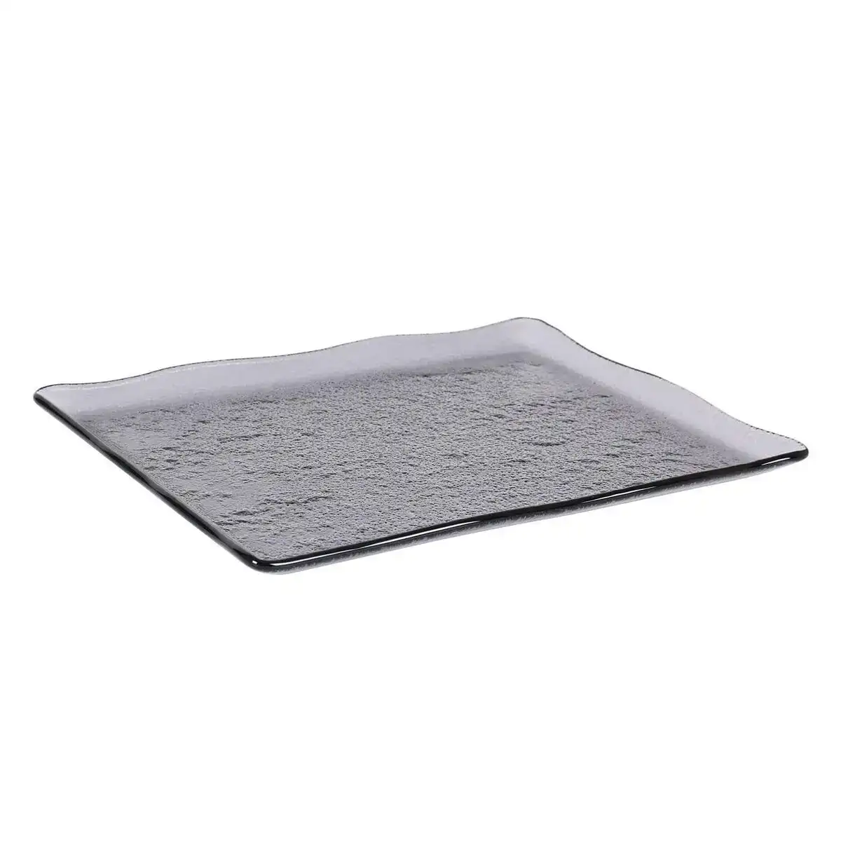 Plateau inde ming noir verre 30 x 23 cm_1365. DIAYTAR COTE D'IVOIRE - Où Votre Shopping Prend Vie. Explorez notre boutique en ligne pour trouver des articles qui vous ressemblent et qui ajoutent de l'éclat à votre quotidien.
