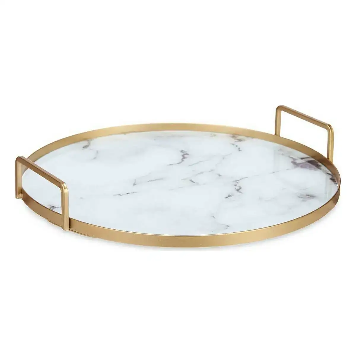 Plateau marbre avec des poignees dore metal blanc verre 30 x 4 5 x 30 cm _4681. Bienvenue chez DIAYTAR COTE D'IVOIRE - Où Votre Shopping Prend Vie. Découvrez notre univers et dénichez des trésors qui ajoutent de la couleur à votre quotidien.