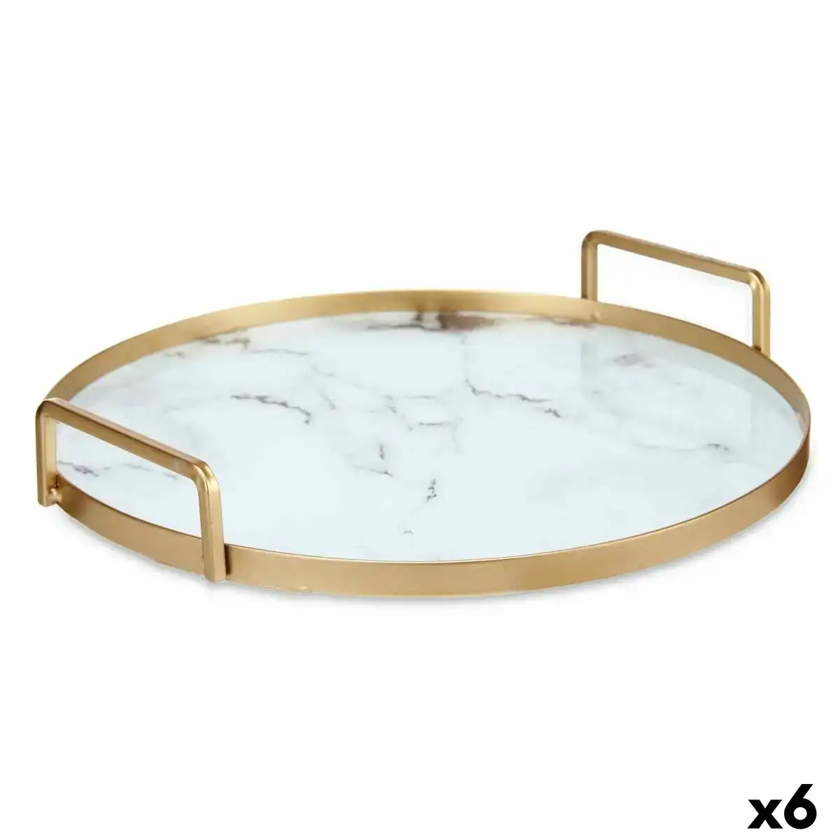 Plateau marbre blanc dore metal verre 25 x 4 x 25 cm 6 unites _6857. DIAYTAR COTE D'IVOIRE - L'Art du Shopping Éclairé. Naviguez à travers notre plateforme intuitive et découvrez une variété d'articles soigneusement sélectionnés pour répondre à vos besoins et à vos envies.