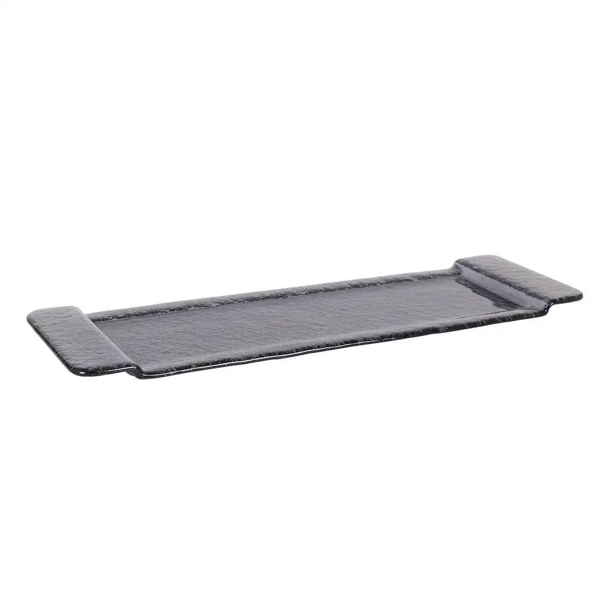 Plateau noir verre 53 x 16 cm_6304. DIAYTAR COTE D'IVOIRE - L'Art de Vivre le Shopping Inspiré. Parcourez notre catalogue et choisissez des produits qui reflètent votre passion pour la beauté et l'authenticité.