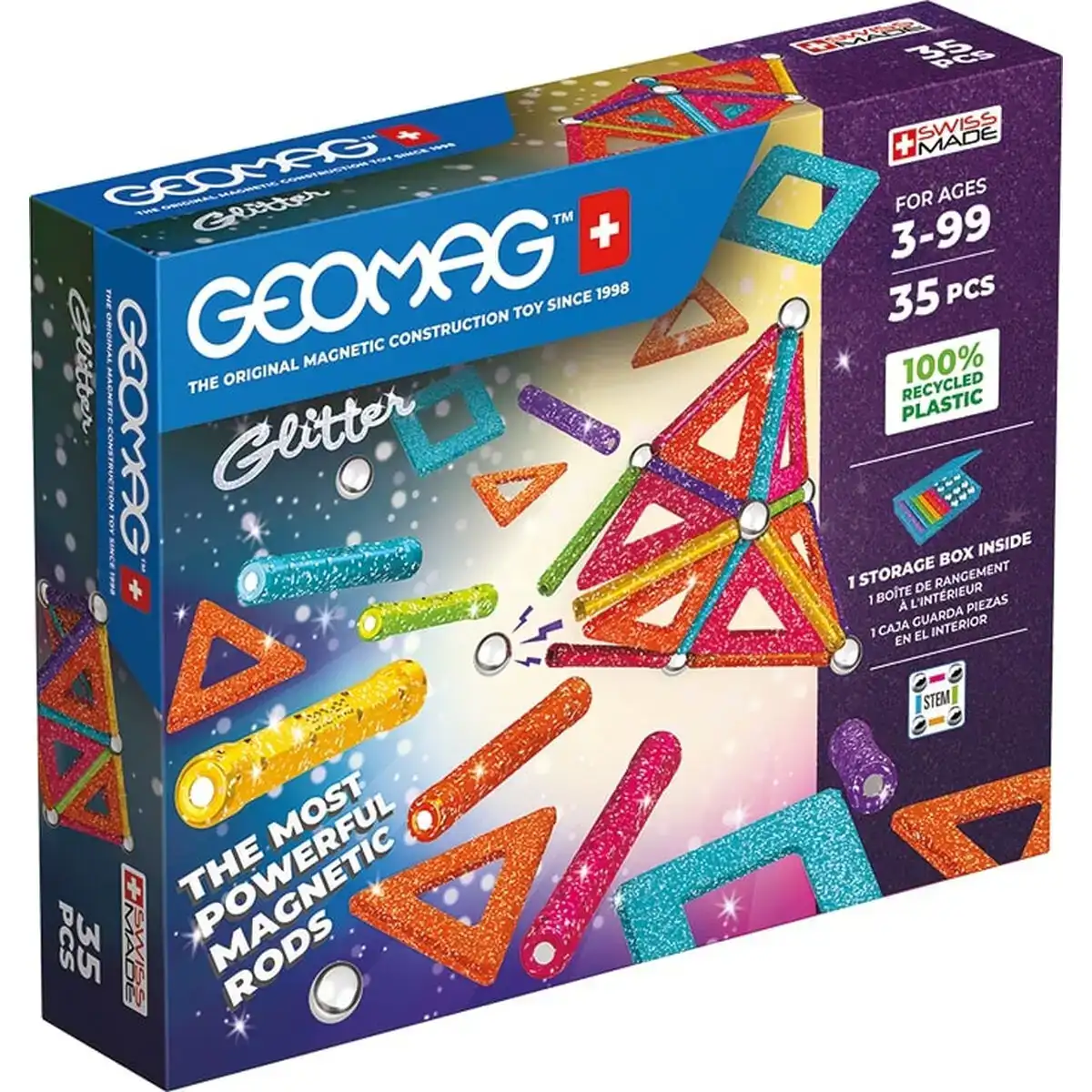 Playset geomag glitter 35 pieces _4385. DIAYTAR COTE D'IVOIRE - Où Chaque Achat Raconte une Histoire. Parcourez notre boutique en ligne pour trouver des articles qui évoquent le savoir-faire et la tradition du Côte d'Ivoire.