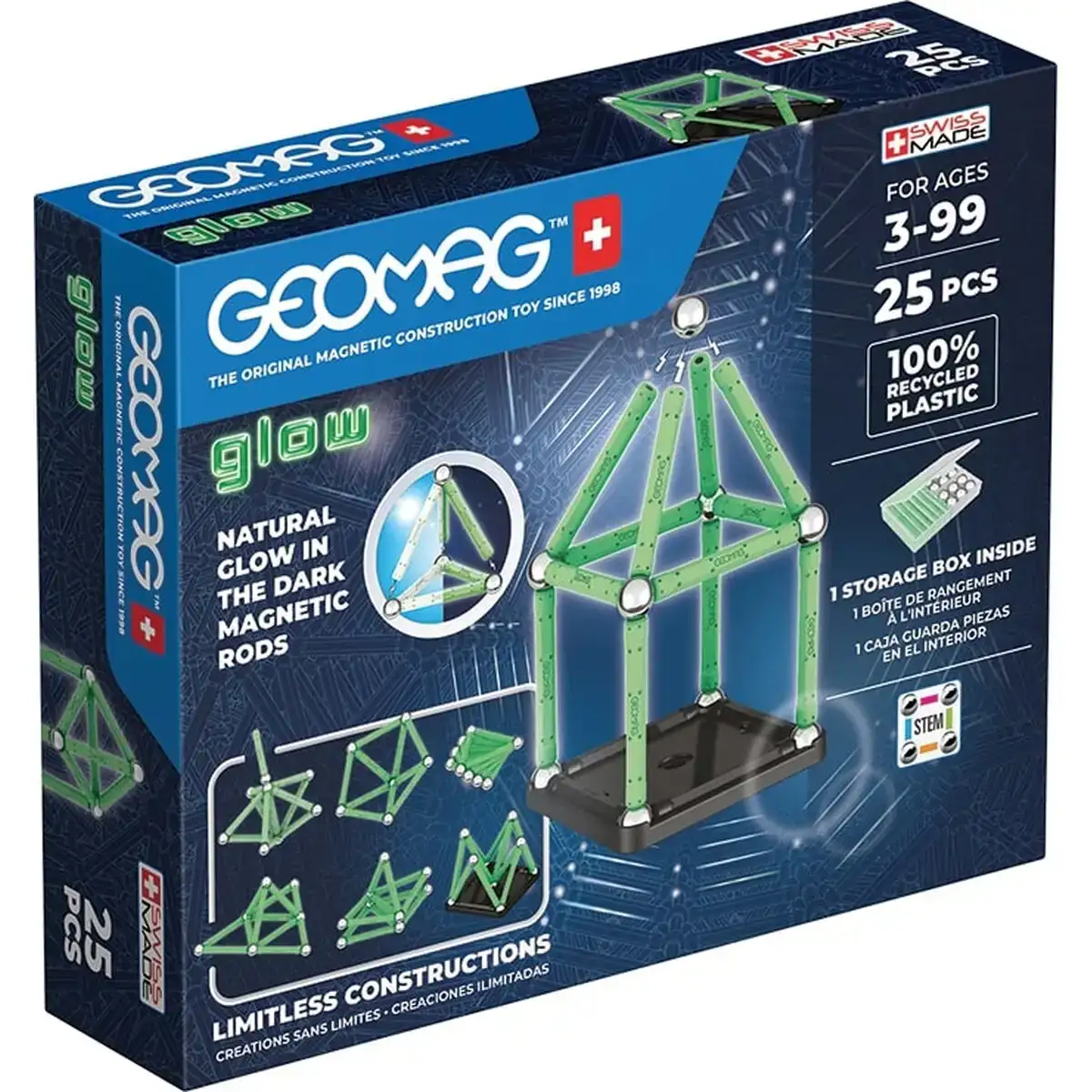 Playset geomag glow recycled 25 pieces_8257. DIAYTAR COTE D'IVOIRE - L'Art de Choisir, l'Art de Vivre. Parcourez notre boutique en ligne et découvrez des produits qui transforment chaque choix en une expérience enrichissante.