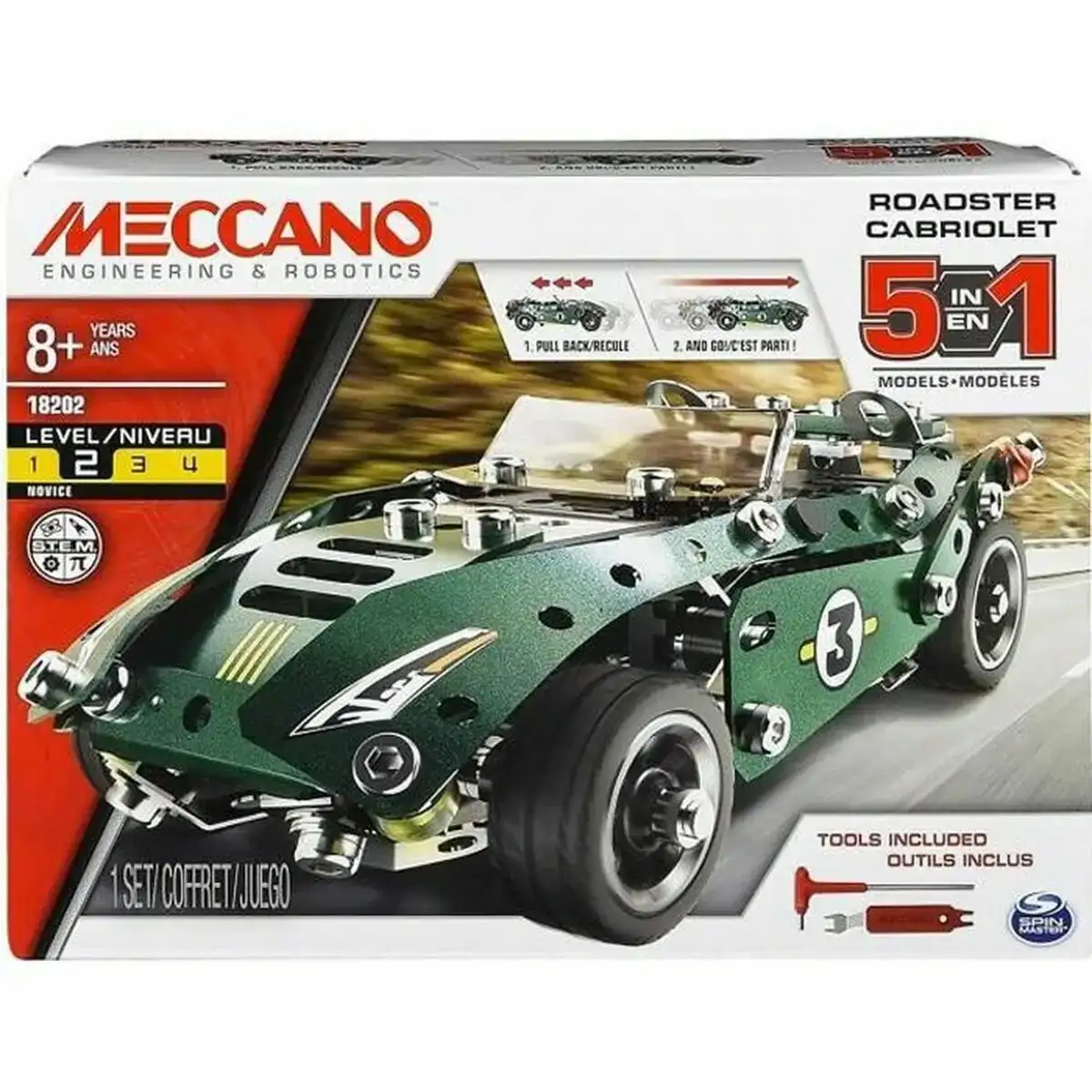 Playset meccano 18202 convertible 5 in 1 retro friction_4598. Bienvenue sur DIAYTAR COTE D'IVOIRE - Où Chaque Produit a son Histoire. Découvrez notre sélection unique et choisissez des articles qui racontent la richesse culturelle et artistique du Côte d'Ivoire.