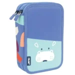 Plumier double milan animals bleu 19 5 x 13 x 5 cm_4963. DIAYTAR COTE D'IVOIRE - Où la Mode et le Confort se Rencontrent. Plongez dans notre univers de produits et trouvez des articles qui vous habillent avec style et aisance.