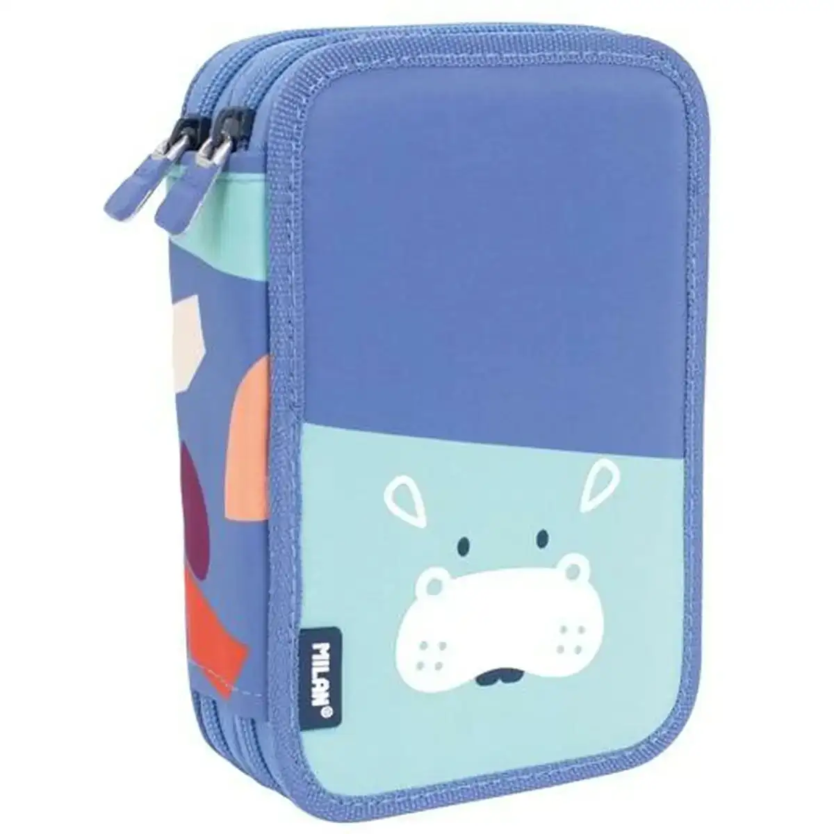 Plumier double milan animals bleu 19 5 x 13 x 5 cm_4963. DIAYTAR COTE D'IVOIRE - Où la Mode et le Confort se Rencontrent. Plongez dans notre univers de produits et trouvez des articles qui vous habillent avec style et aisance.