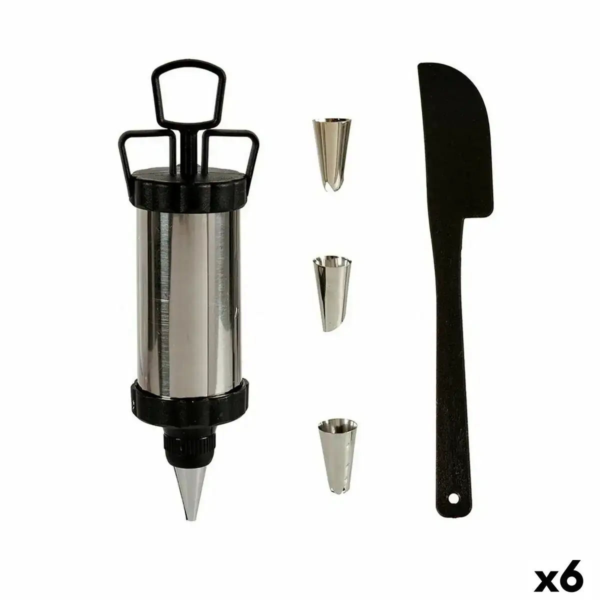 Poche a douille pour patisserie lot noir argente acier inoxydable plastique 6 unites _3255. DIAYTAR COTE D'IVOIRE - Où la Mode et le Confort se Rencontrent. Plongez dans notre univers de produits et trouvez des articles qui vous habillent avec style et aisance.