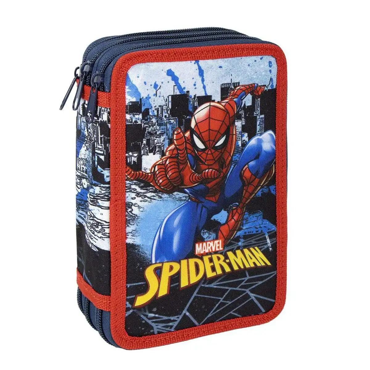 Pochette a crayons triple spiderman 43 pieces bleu 12 x 19 5 x 6 5 cm _8947. DIAYTAR COTE D'IVOIRE - Où Choisir est un Plaisir Responsable. Explorez notre boutique en ligne et adoptez des produits qui reflètent notre engagement envers la durabilité.