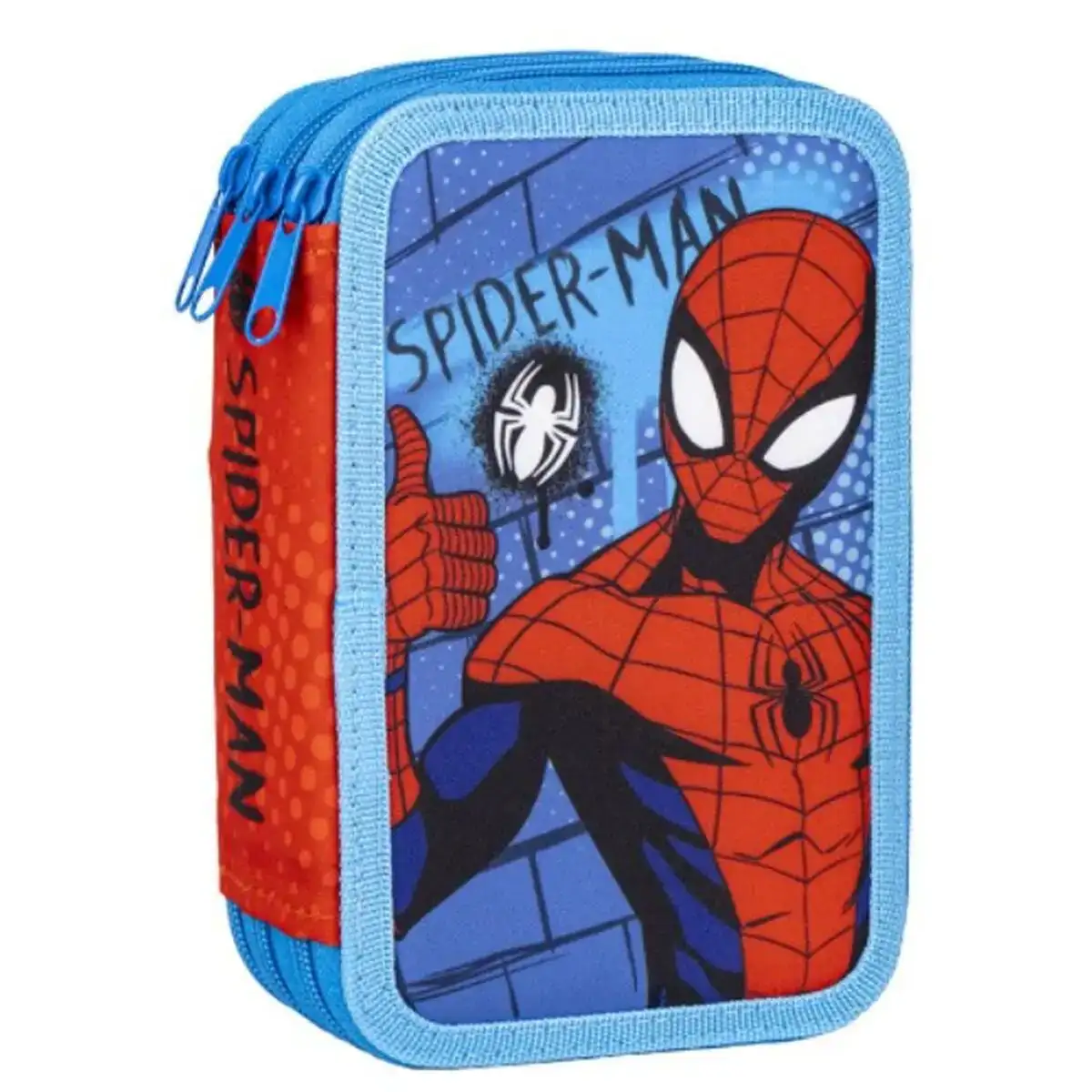 Pochette a crayons triple spiderman bleu 13 x 7 5 x 20 cm_3355. DIAYTAR COTE D'IVOIRE - Votre Passage vers le Raffinement. Plongez dans notre univers de produits exquis et choisissez des articles qui ajoutent une touche de sophistication à votre vie.