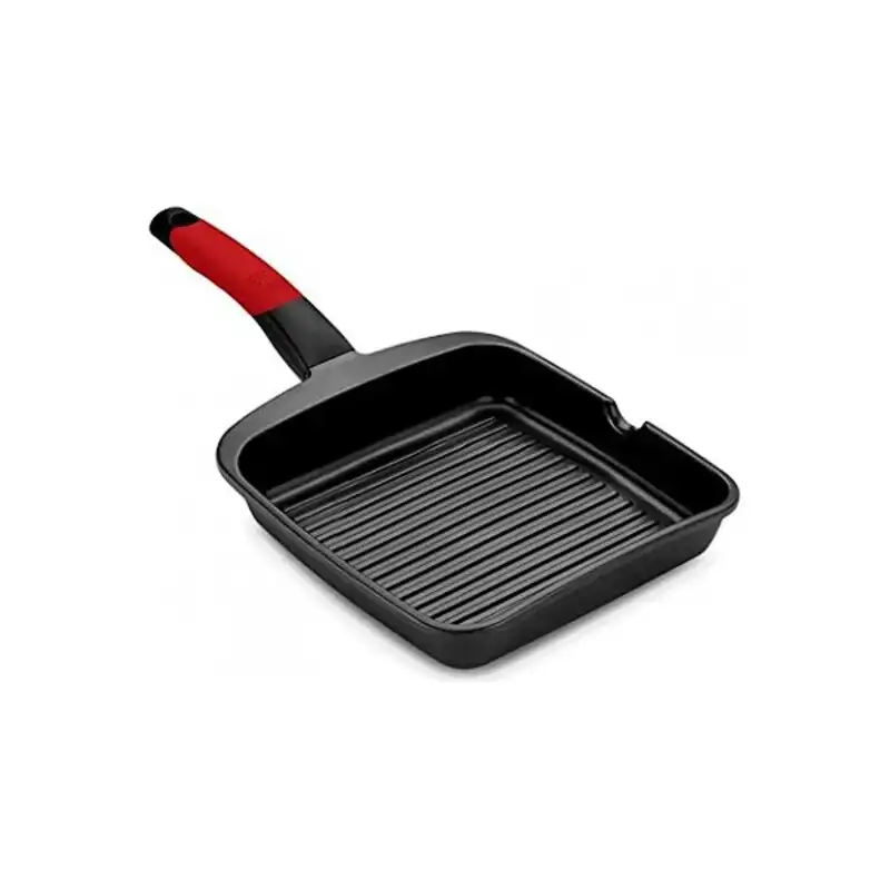 Poele a grilller avec rayures bra a411428 28 x 28 cm rouge_9860. DIAYTAR COTE D'IVOIRE - Votre Destination Shopping Incontournable. Parcourez nos rayons virtuels et trouvez des articles qui répondent à tous vos besoins, du quotidien à l'exceptionnel.