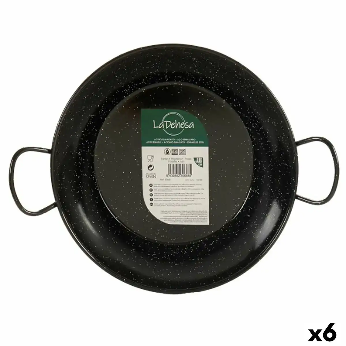 Poele a paella o 24 cm acier emaille 6 unites _7743. DIAYTAR COTE D'IVOIRE - Là où Choisir est un Acte d'Amour pour le Côte d'Ivoire. Explorez notre gamme et choisissez des produits qui célèbrent la culture et l'artisanat du pays.