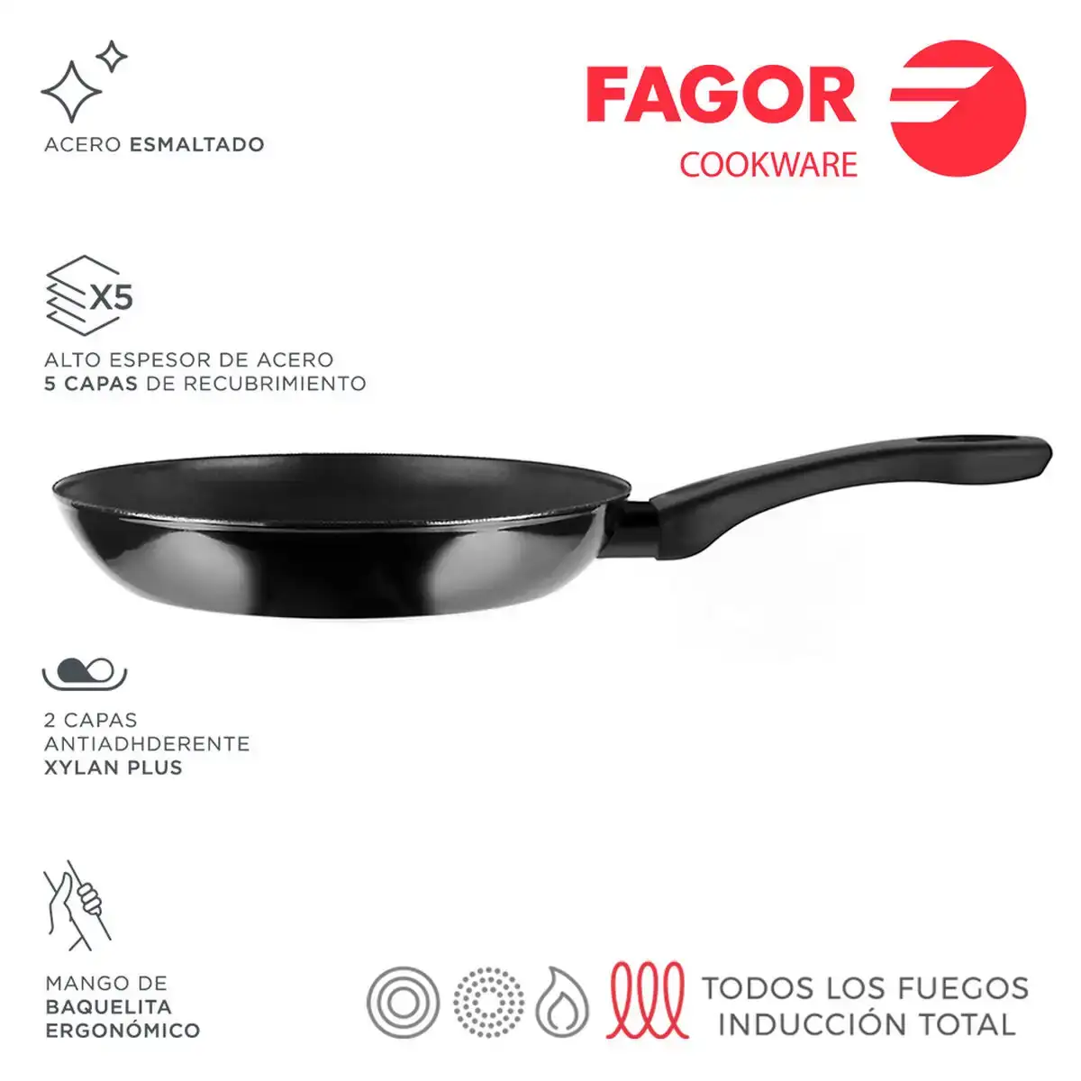 Poele fagor indutherm noir acier emaille o 26 cm _7894. Bienvenue chez DIAYTAR COTE D'IVOIRE - Où le Shopping Devient un Plaisir. Découvrez notre boutique en ligne et trouvez des trésors qui égaieront chaque jour de votre vie.