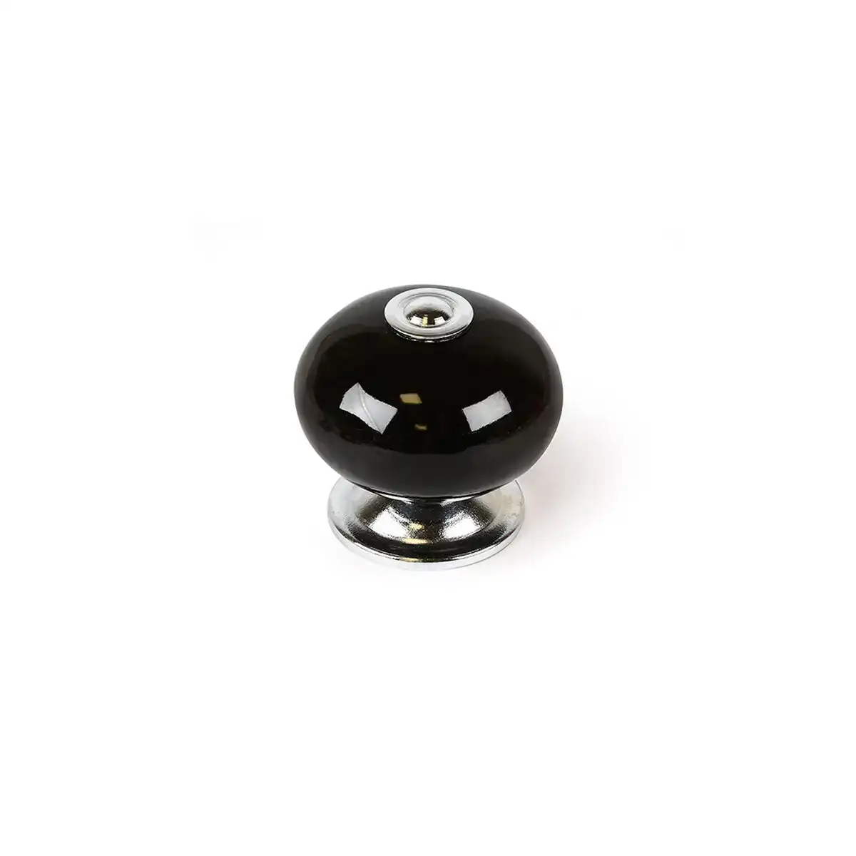 Pommeau rei e517 rond porcelaine noir metal 4 unites o 40 x 36 mm _2243. DIAYTAR COTE D'IVOIRE - Là où Choisir est un Acte d'Amour pour la Culture Côte d'Ivoireaise. Explorez notre gamme et choisissez des produits qui célèbrent la richesse de notre patrimoine.
