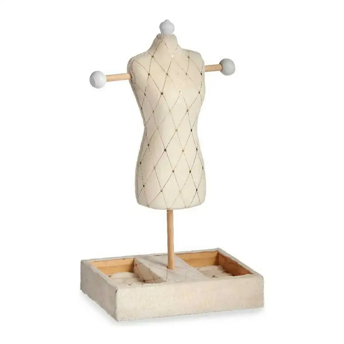 Porte bijoux beige losanges bois 12 x 40 x 24 cm_8298. Bienvenue sur DIAYTAR COTE D'IVOIRE - Où l'Authenticité Rencontre le Confort. Plongez dans notre univers de produits qui allient tradition et commodité pour répondre à vos besoins.