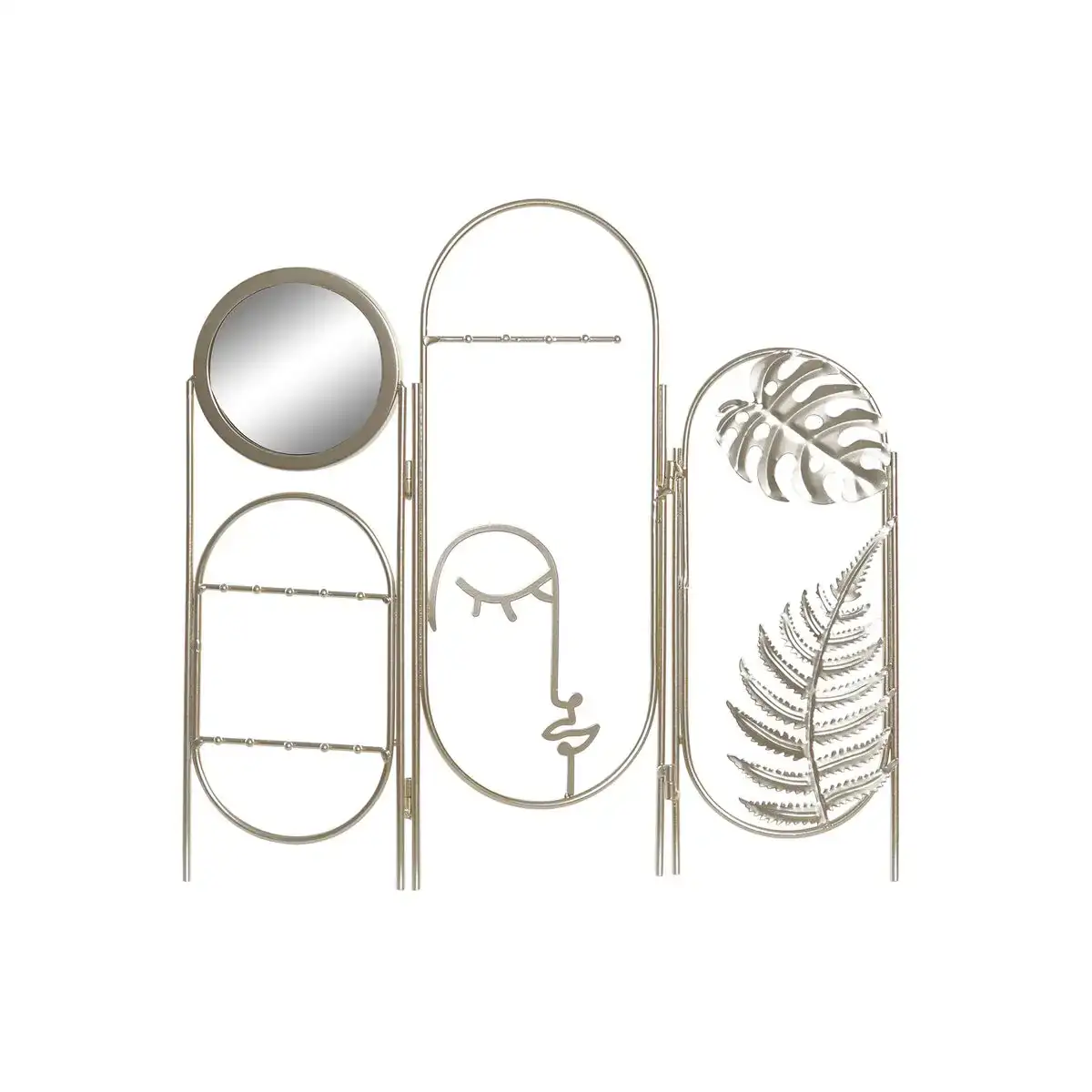 Porte bijoux dkd home decor dore fer miroir 40 x 2 x 40 cm_7153. DIAYTAR COTE D'IVOIRE - Là où la Beauté Rencontre la Fonctionnalité. Parcourez notre sélection pour trouver des produits qui allient esthétique et praticité, pour un quotidien sublimé.
