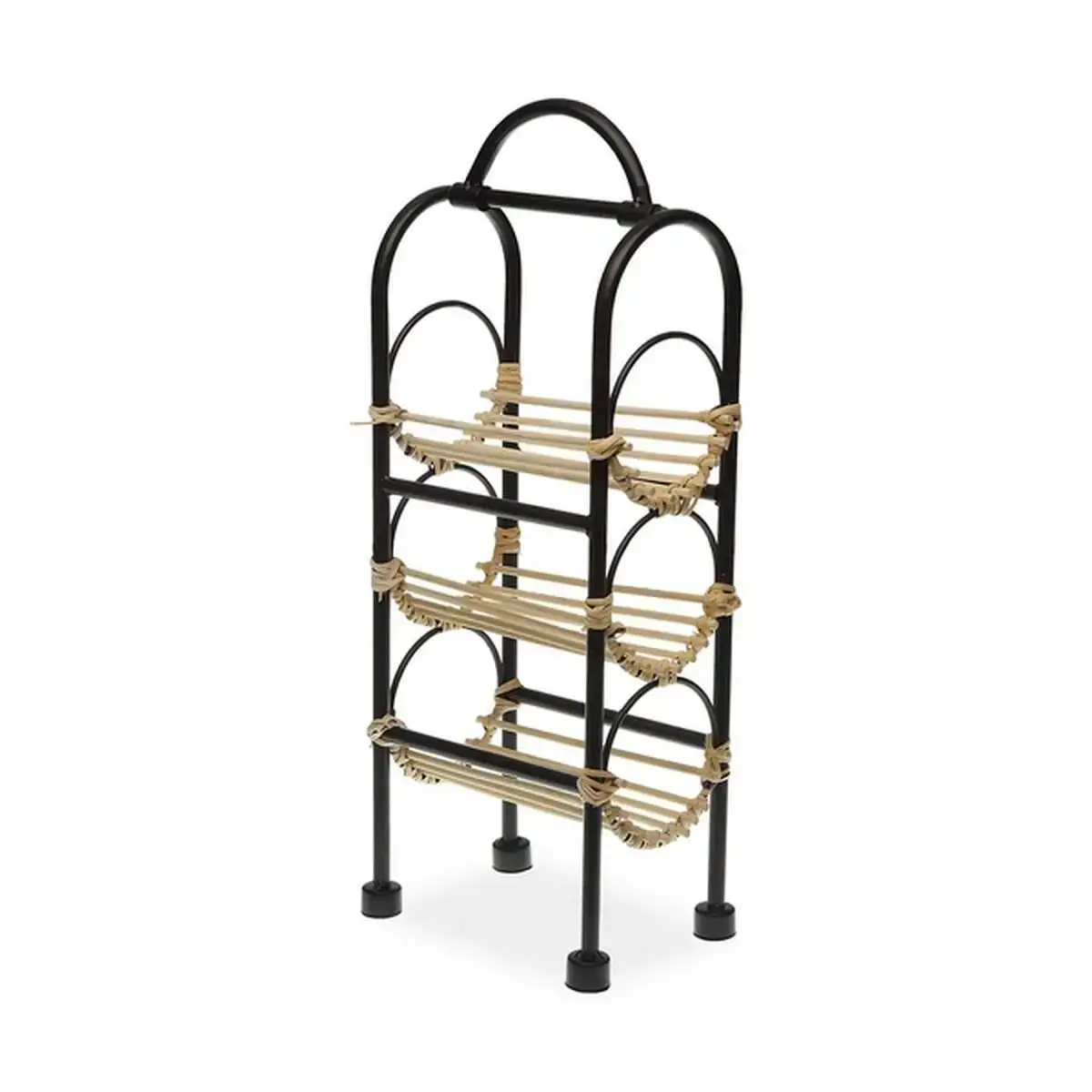 Porte bouteilles rond versa metal rotin bois mdf 18 x 12 x 43 5 cm 12 x 43 5 x 18 cm _6304. DIAYTAR COTE D'IVOIRE - Où Chaque Sélection est une Victoire. Découvrez notre boutique en ligne et trouvez des articles qui vous rendent la vie plus belle, un choix à la fois.