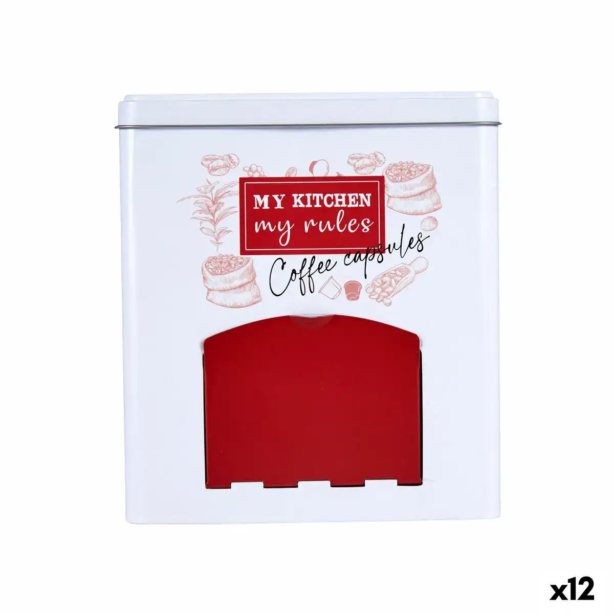 Porte capsules my kitchen my rules cafe distributeur blanc fer blanc 9 x 18 x 16 1 cm 12 unites _3004. DIAYTAR COTE D'IVOIRE - Où la Tradition Renouvelée Rencontre l'Innovation. Explorez notre gamme de produits qui fusionnent l'héritage culturel avec les besoins contemporains.