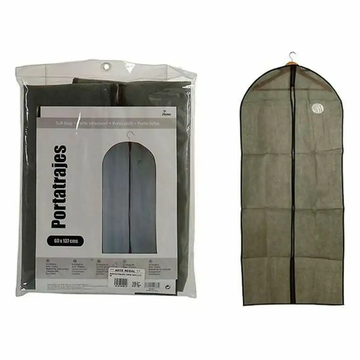 Porte habits gris polypropylene 2 x 32 x 26 cm 60 x 137 cm _9860. DIAYTAR COTE D'IVOIRE - Où l'Élégance Rencontre l'Authenticité. Naviguez à travers notre boutique en ligne et choisissez des produits qui incarnent le style et la tradition du Côte d'Ivoire.