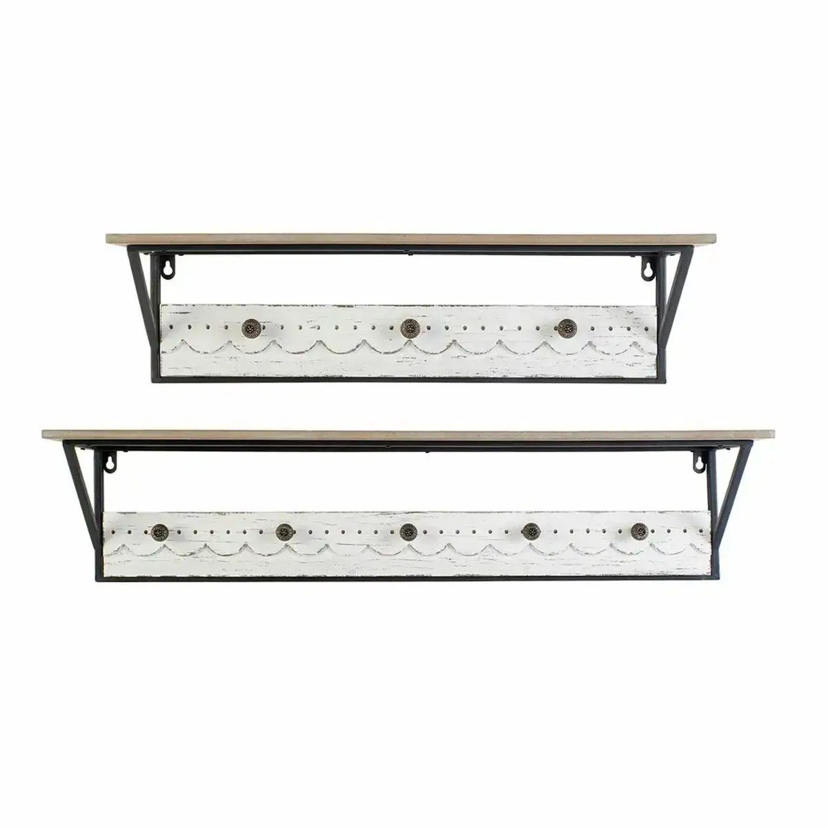 Porte manteau dkd home decor blanc metal bois mdf 2 pcs _8936. DIAYTAR COTE D'IVOIRE - Là où Chaque Produit a son Histoire. Découvrez notre gamme de produits, chacun portant en lui le récit de l'artisanat et de la passion, pour vous offrir une expérience de shopping authentique.