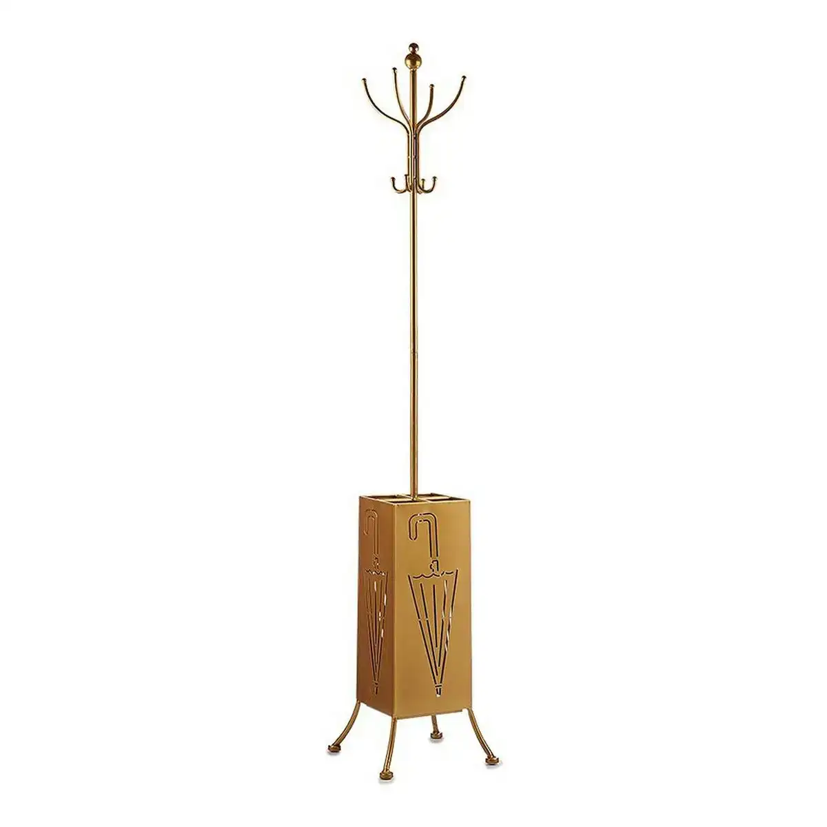 Porte manteau porte parapluie dore metal 34 x 188 x 34 cm _3651. DIAYTAR COTE D'IVOIRE - Votre Passage vers le Chic et l'Élégance. Naviguez à travers notre boutique en ligne pour trouver des produits qui ajoutent une touche sophistiquée à votre style.