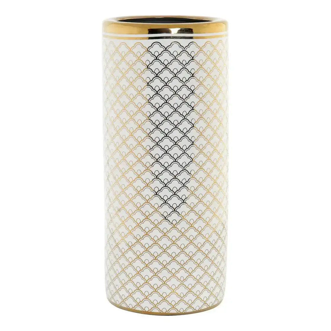 Porte parapluie dkd home decor 21 x 21 x 46 5 cm porcelaine dore blanc_2299. DIAYTAR COTE D'IVOIRE - Là où Chaque Produit a son Histoire. Découvrez notre gamme de produits, chacun portant en lui le récit de l'artisanat et de la passion, pour vous offrir une expérience de shopping authentique.