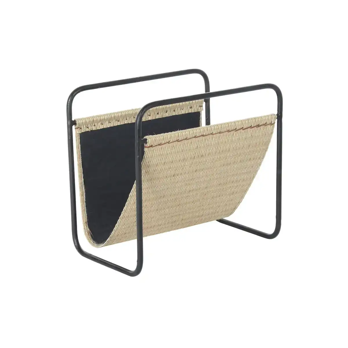 Porte revues dkd home decor 39 x 26 x 36 cm naturel noir metal_5939. DIAYTAR COTE D'IVOIRE - L'Art de Choisir, l'Art de Se Distinquer. Naviguez à travers notre catalogue et choisissez des produits qui ajoutent une note d'élégance à votre style unique.