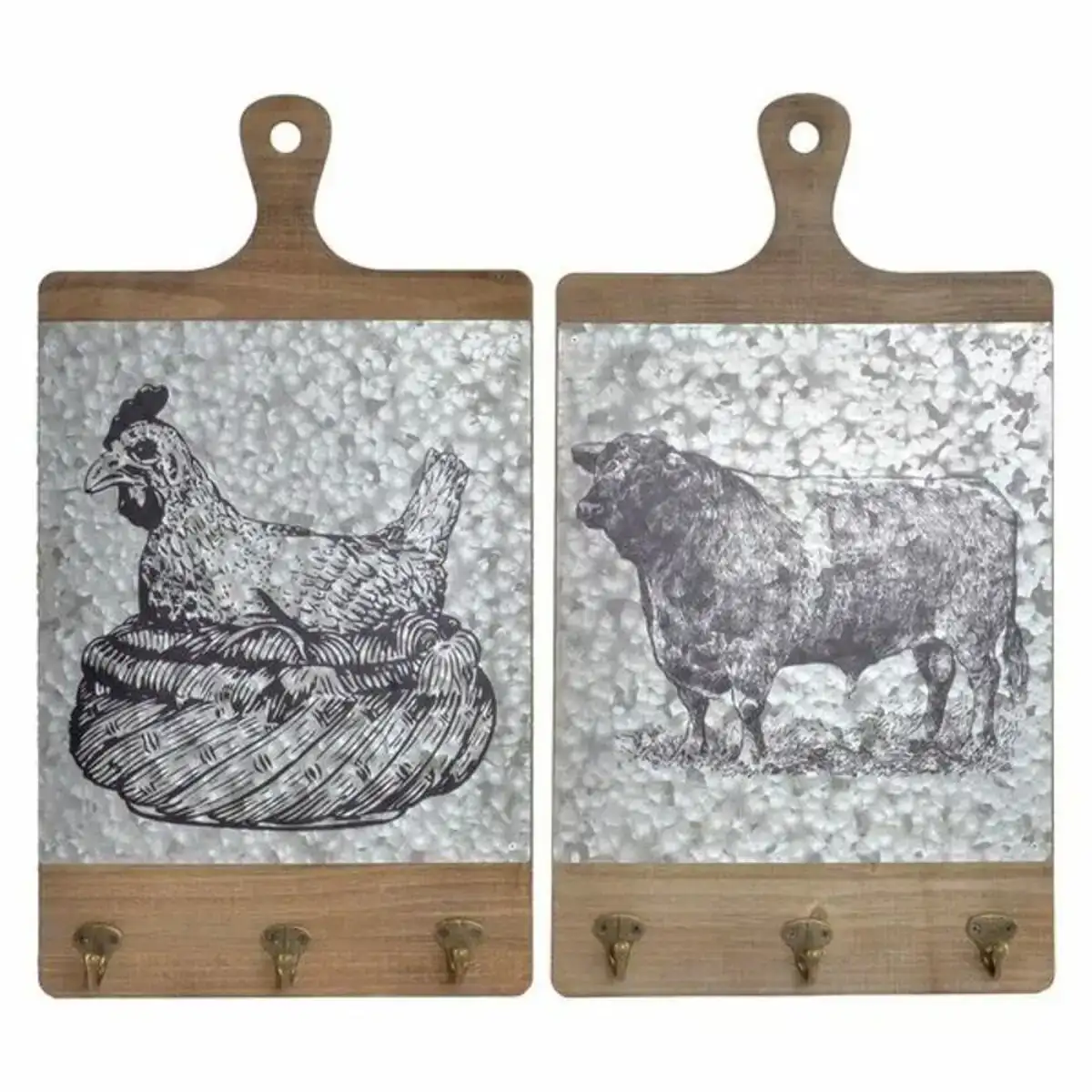 Portemanteau dkd home decor metal bois mdf 30 x 5 x 54 cm 2 unites _3049. DIAYTAR COTE D'IVOIRE - Là où la Tradition Devient Tendance. Naviguez à travers notre boutique en ligne et choisissez des produits qui allient l'authenticité au contemporain.