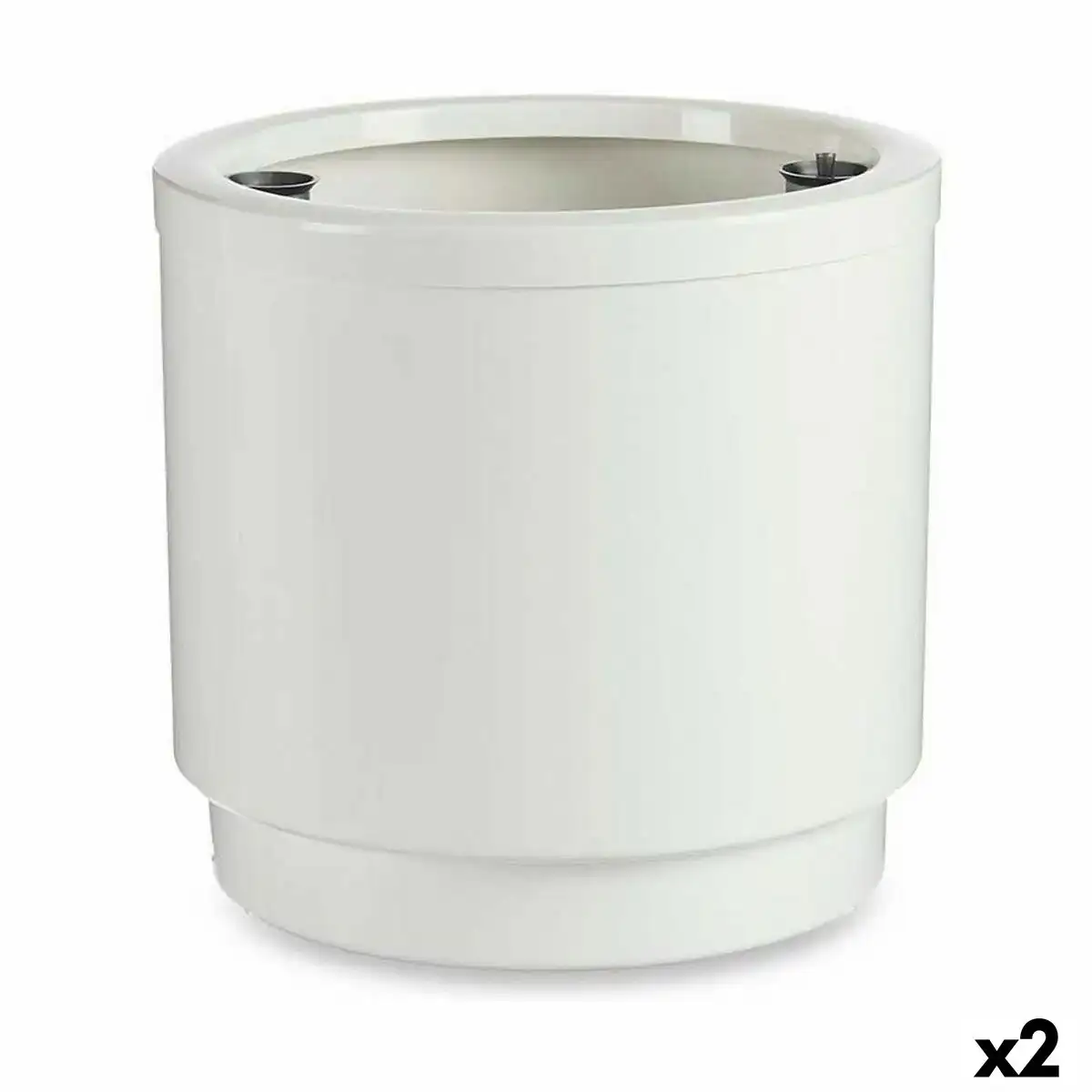 Pot auto arrosant blanc polypropylene 2 unites 38 x 37 5 x 38 cm _2924. DIAYTAR COTE D'IVOIRE - Où le Shopping Devient une Aventure Culturelle. Plongez dans notre univers de produits qui célèbrent l'héritage et l'artisanat du Côte d'Ivoire.