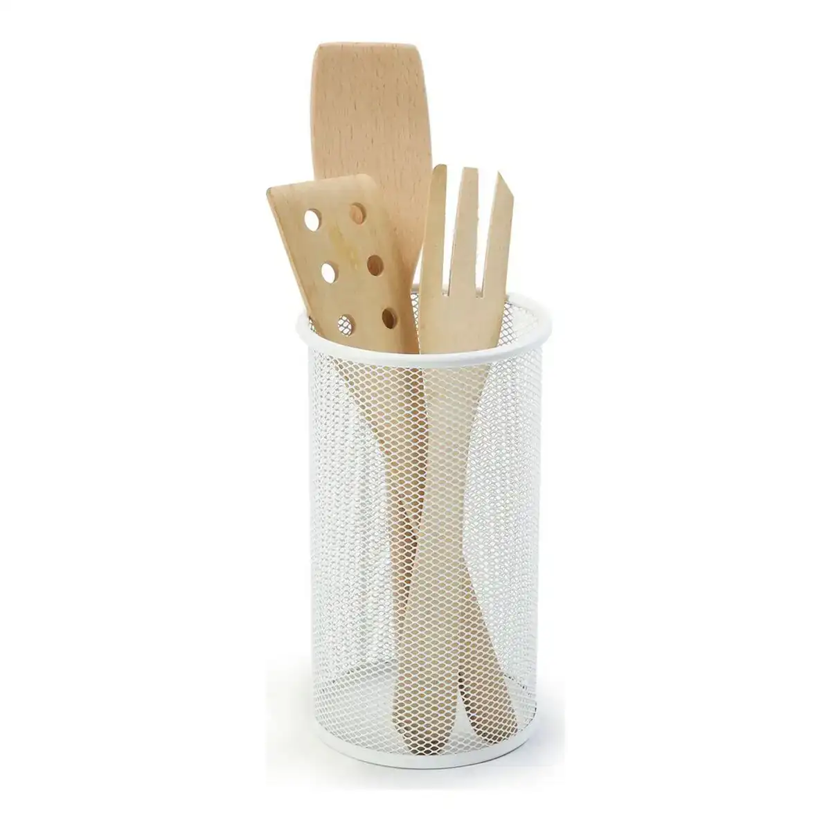 Pot pour ustensiles de cuisine confortime metal blanc 12 x 20 cm _7073. DIAYTAR COTE D'IVOIRE - Où Choisir est un Acte d'Amour pour le Côte d'Ivoire. Explorez notre boutique en ligne et choisissez des articles qui célèbrent la culture et l'artisanat du pays.