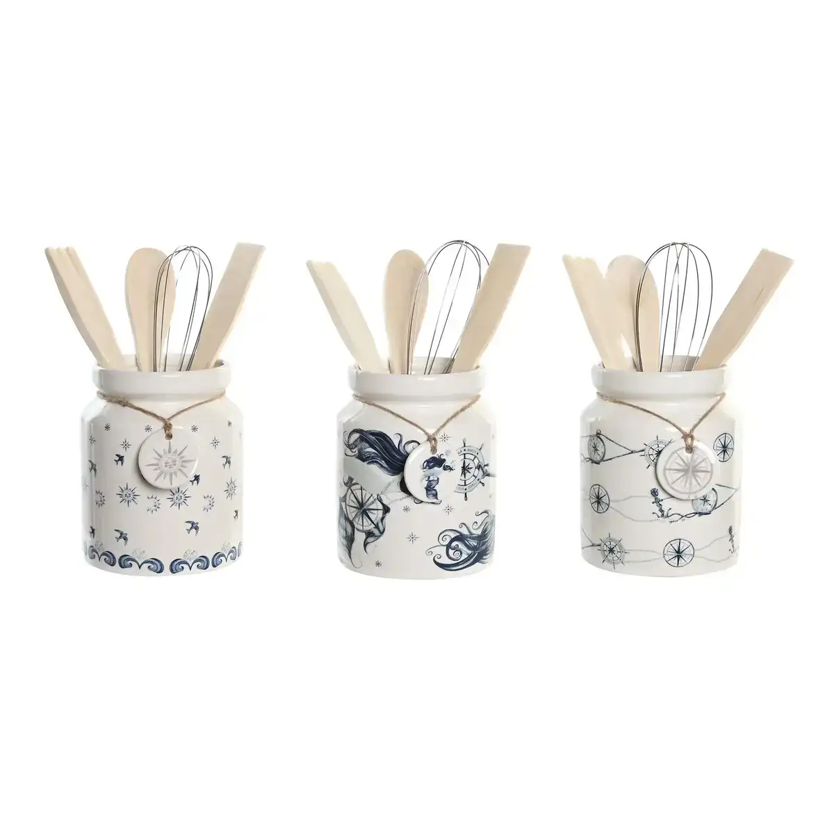 Pot pour ustensiles de cuisine dkd home decor bleu metal blanc dolomite bois mdf 12 x 12 x 25 cm 3 unites _2505. DIAYTAR COTE D'IVOIRE - L'Art de Magasiner sans Frontières. Parcourez notre vaste sélection d'articles et trouvez tout ce dont vous avez besoin, du chic à l'authentique, du moderne au traditionnel.