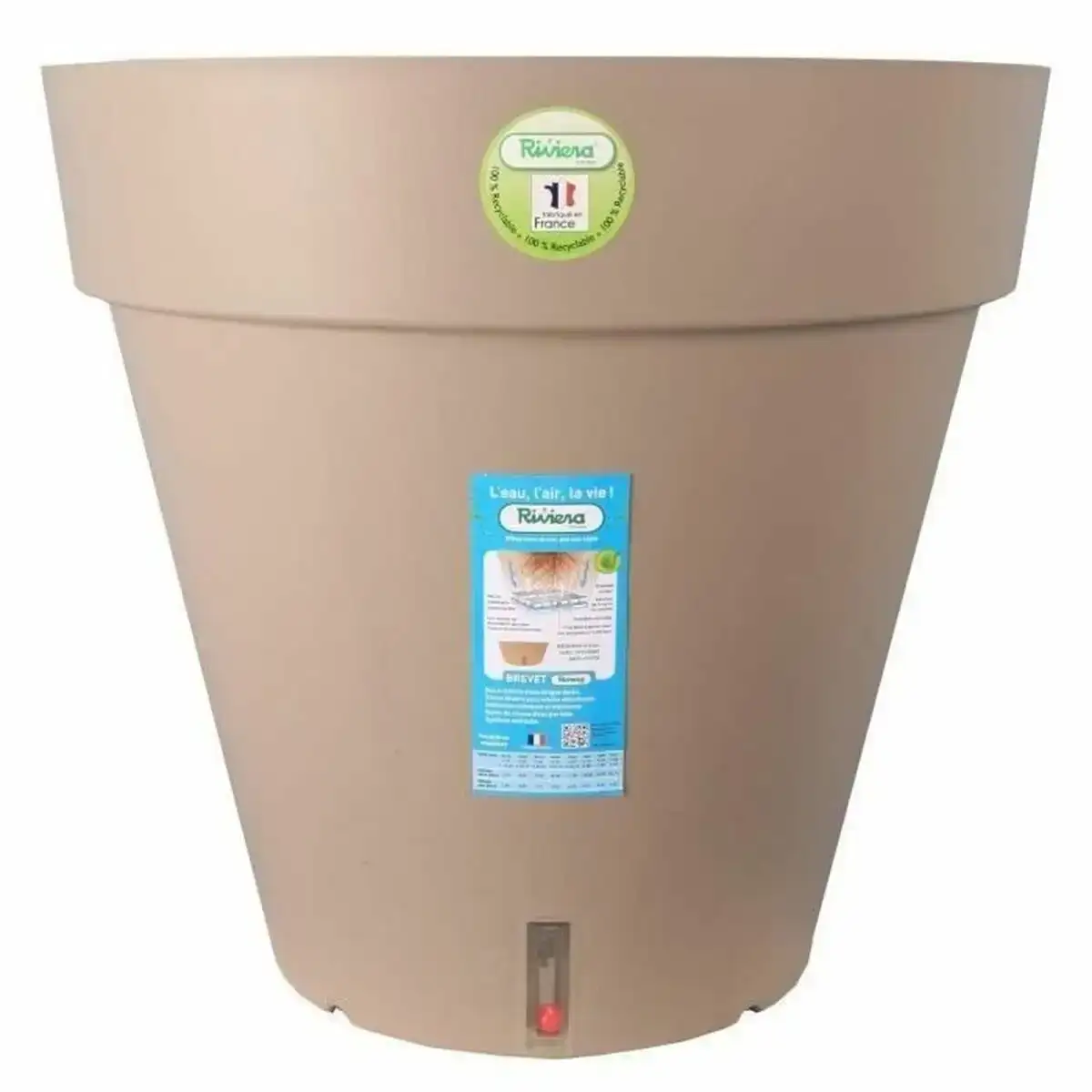Pot riviera marron taupe polypropylene plastique rond ballon_3174. DIAYTAR COTE D'IVOIRE - Où Choisir est un Plaisir. Explorez notre boutique en ligne et choisissez parmi des produits de qualité qui satisferont vos besoins et vos goûts.