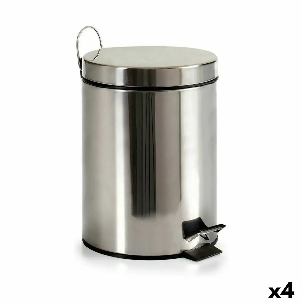 Poubelle a pedale argente acier inoxydable plastique 5 l 4 unites _6854. DIAYTAR COTE D'IVOIRE - L'Univers de l'Élégance Accessible. Plongez dans notre catalogue et choisissez des produits qui allient sophistication et accessibilité pour un shopping exquis.
