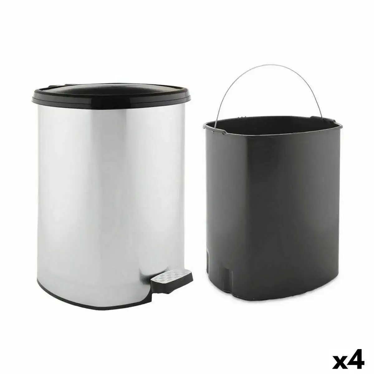 Poubelle a pedale argente plastique 20 l 4 unites _5740. DIAYTAR COTE D'IVOIRE - Là où Chaque Produit Évoque une Émotion. Parcourez notre catalogue et choisissez des articles qui vous touchent et qui enrichissent votre expérience.