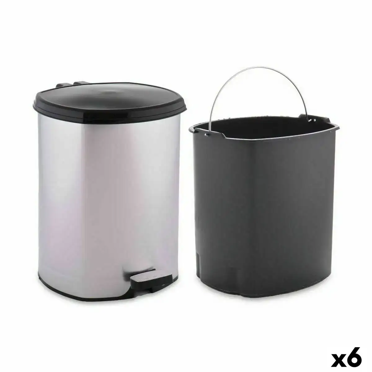 Poubelle a pedale argente plastique 6 l 6 unites _5141. Bienvenue chez DIAYTAR COTE D'IVOIRE - Où le Shopping Rencontre la Qualité. Explorez notre sélection soigneusement conçue et trouvez des produits qui définissent le luxe abordable.