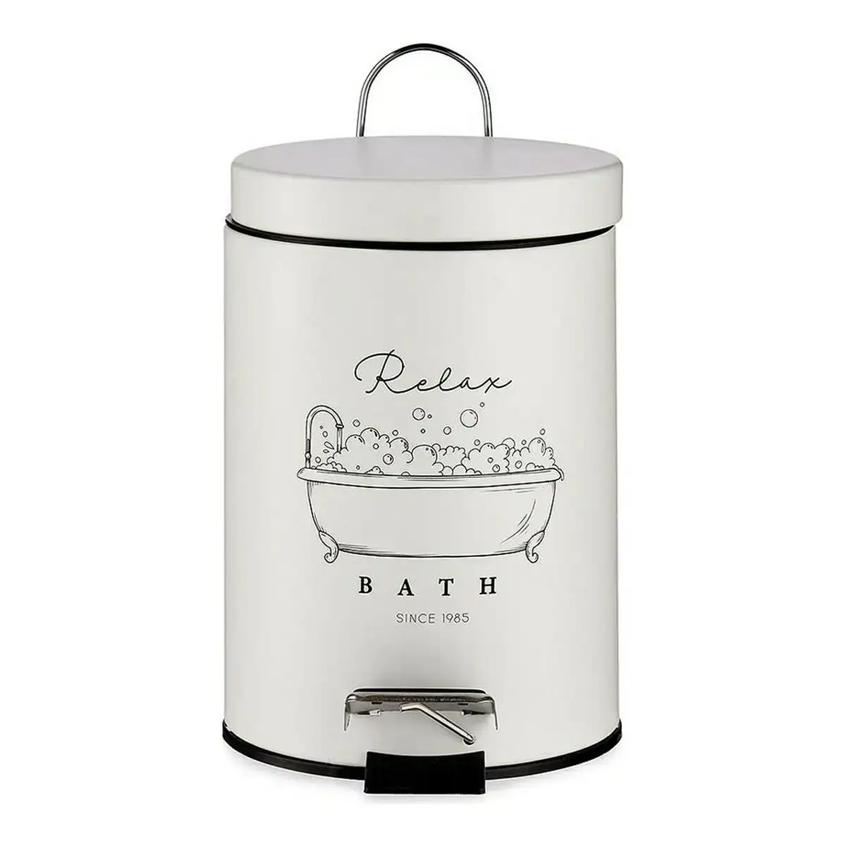 Poubelle a pedale relax bath blanc noir acier plastique 3 l 13 x 24 5 x 17 cm_4738. DIAYTAR COTE D'IVOIRE - Là où Chaque Clic Compte. Parcourez notre boutique en ligne et laissez-vous guider vers des trouvailles uniques qui enrichiront votre quotidien.