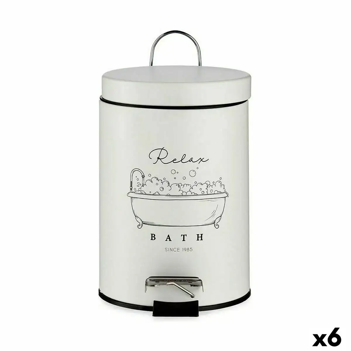Poubelle a pedale relax bath blanc noir acier plastique 3 l 6 unites _4384. DIAYTAR COTE D'IVOIRE - Là où Chaque Achat Contribue à un Rêve. Naviguez à travers notre boutique en ligne et soutenez des artisans talentueux tout en acquérant des trésors.
