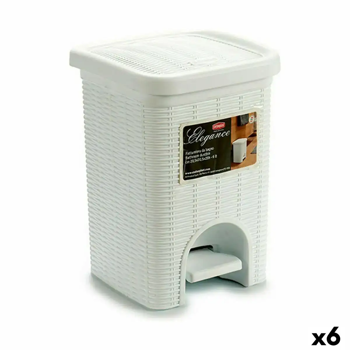 Poubelle a pedale stefanplast elegance blanc noir plastique 6 l 20 5 x 27 5 x 20 5 cm 6 unites _9791. DIAYTAR COTE D'IVOIRE - L'Odyssée du Shopping à Votre Portée. Parcourez notre boutique en ligne et partez à la découverte d'articles qui rendront chaque jour spécial.