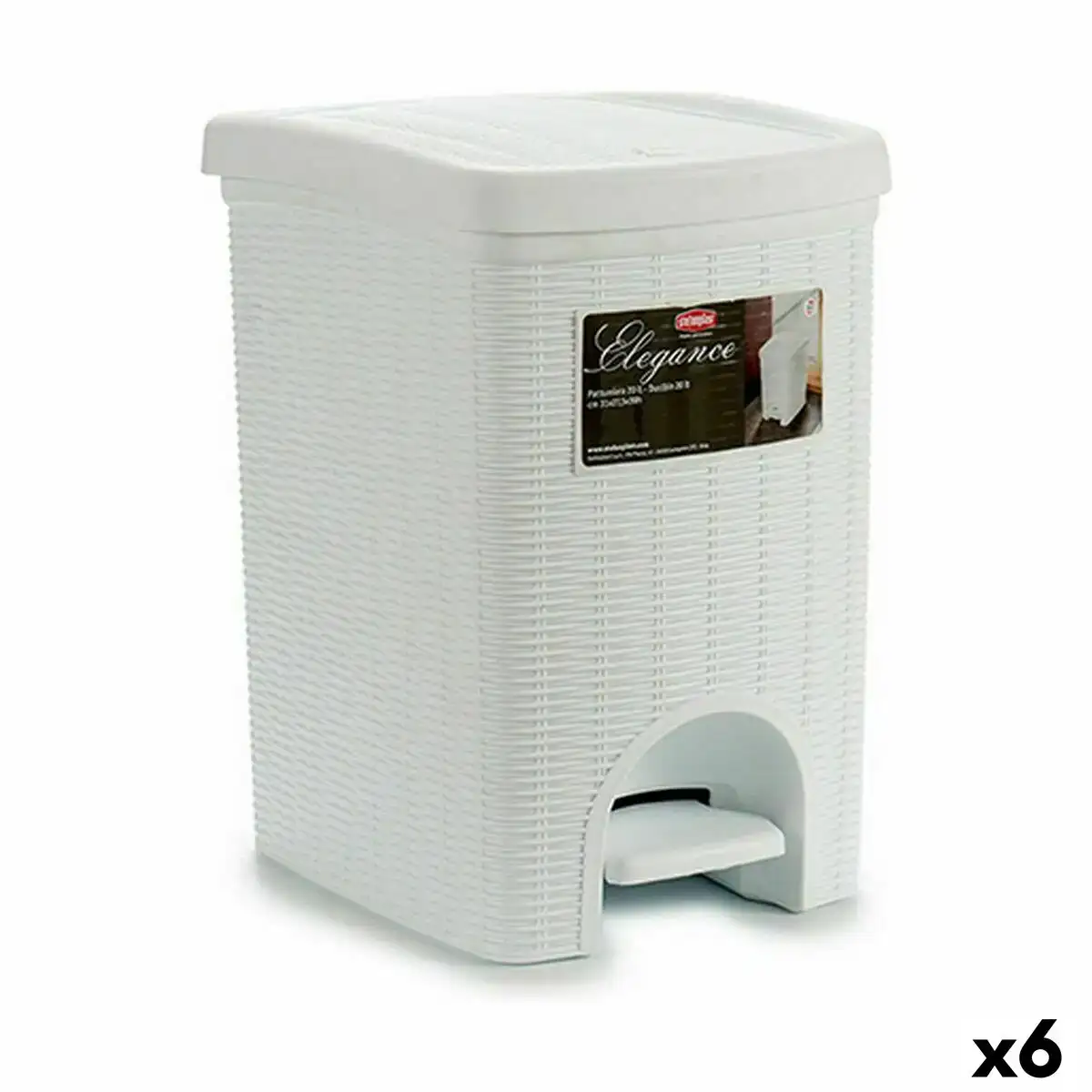 Poubelle a pedale stefanplast elegance blanc plastique 20 l 27 5 x 38 5 x 31 cm 6 unites _6745. DIAYTAR COTE D'IVOIRE - Votre Passage vers l'Élégance Abordable. Explorez notre collection où chaque produit est choisi pour sa qualité et son accessibilité, incarnant ainsi l'essence du Côte d'Ivoire.
