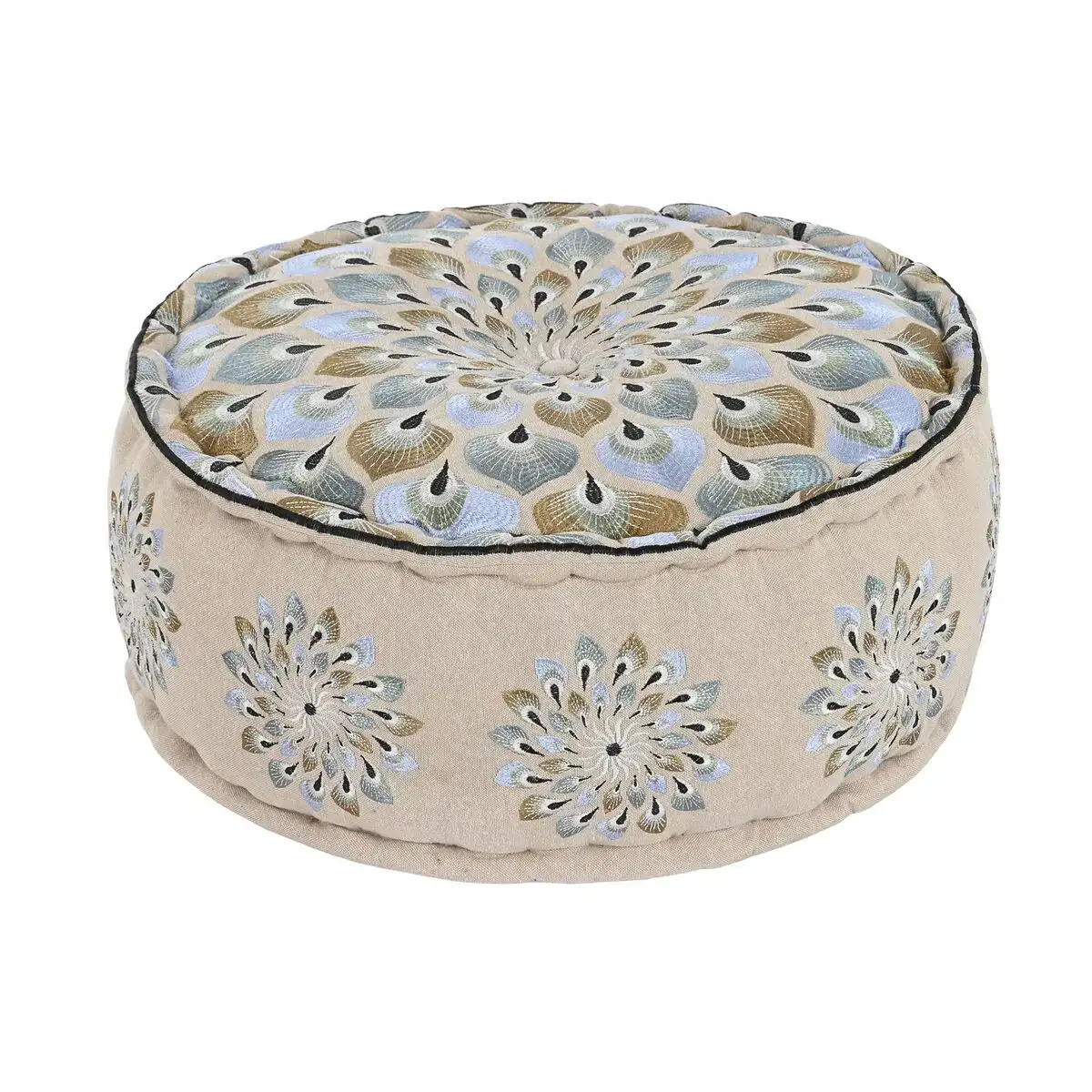 Pouf dkd home decor bleu beige 60 x 60 x 27 cm_8300. Entrez dans l'Univers de DIAYTAR COTE D'IVOIRE - Où Choisir est un Plaisir. Explorez notre gamme variée et trouvez des articles qui parlent à votre cœur et à votre style.