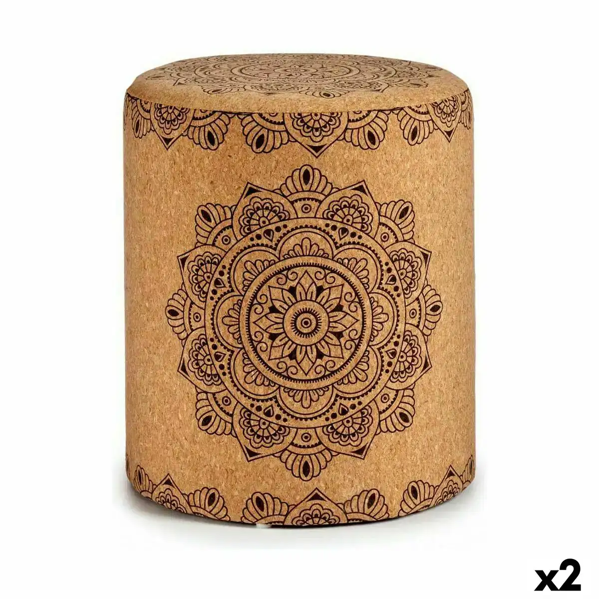 Pouf mandala marron liege bois mdf 34 x 39 x 34 cm 2 unites _6284. Entrez dans l'Univers de DIAYTAR COTE D'IVOIRE - Où l'Élégance et la Variété se Rencontrent. Parcourez notre catalogue pour dénicher des articles qui ajoutent une touche d'élégance à votre vie.